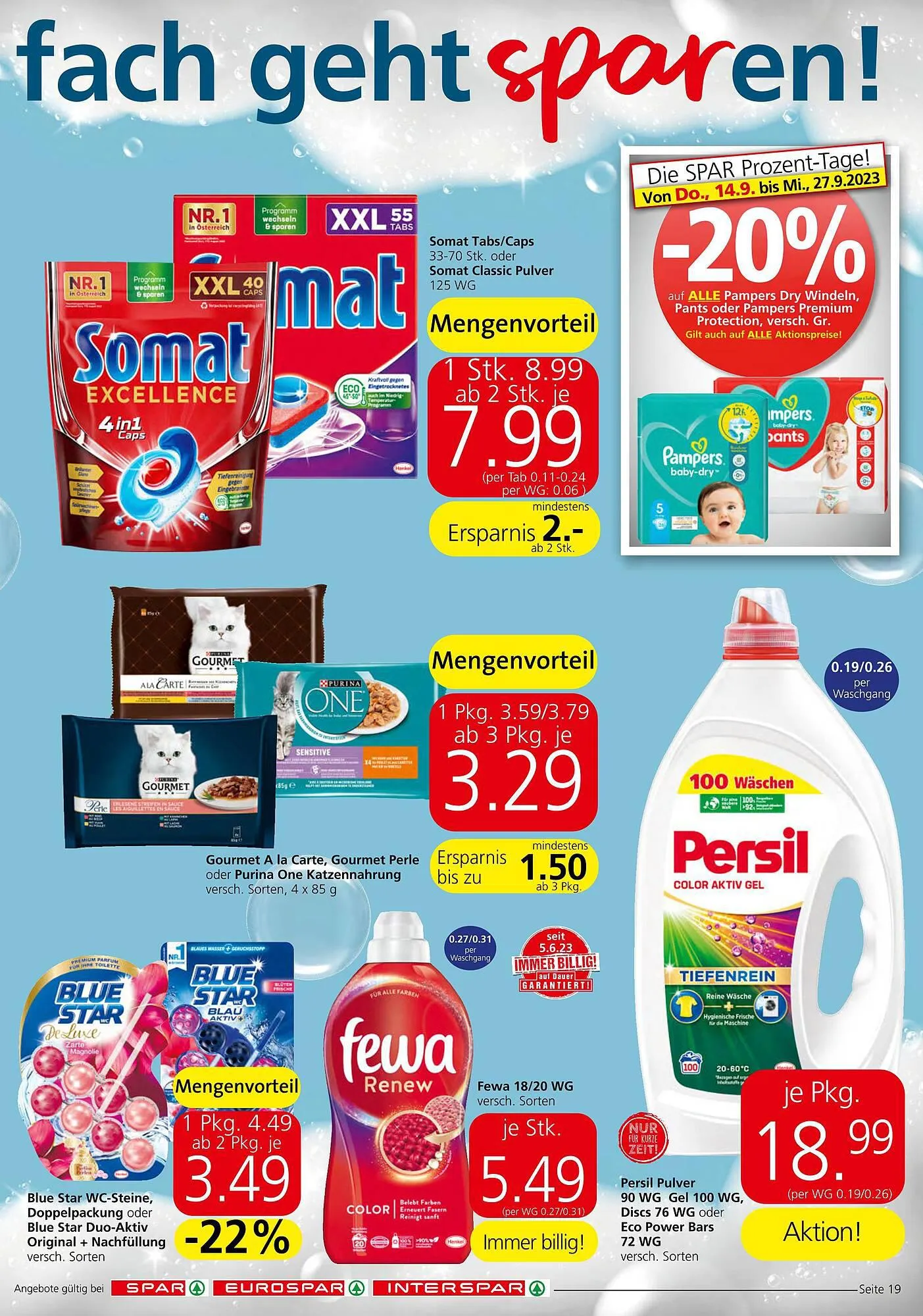 Spar Flugblatt von 14. September bis 27. September 2023 - Flugblätt seite  19