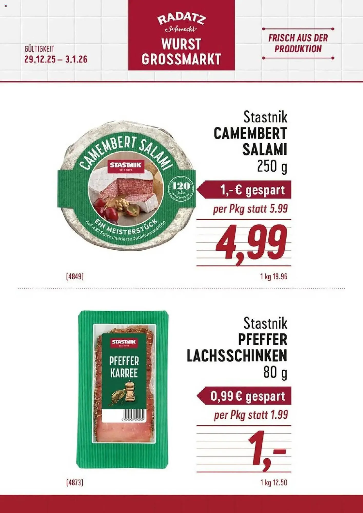 Radatz Flugblatt von 29. Dezember bis 3. Jänner 2026 - Flugblätt seite  1