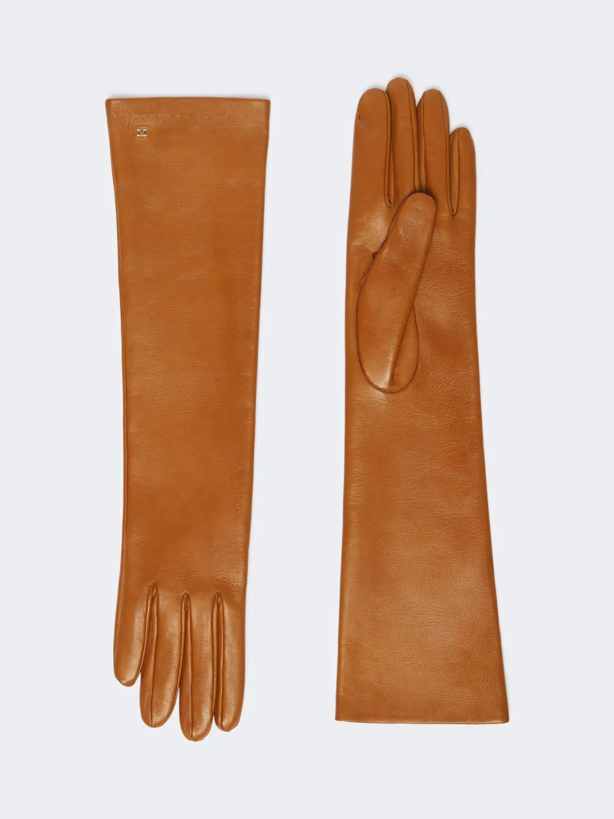 Lange Handschuhe aus Nappaleder - Beige