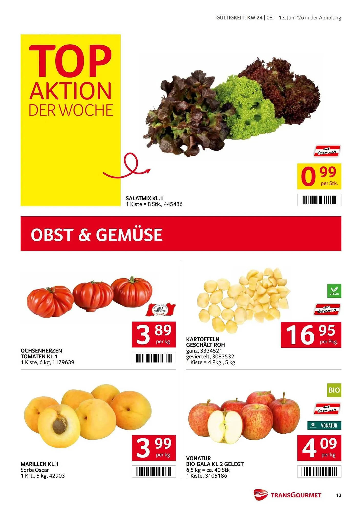 Transgourmet Flugblatt von 8. Juni bis 13. Juni 2026 - Flugblätt seite 13