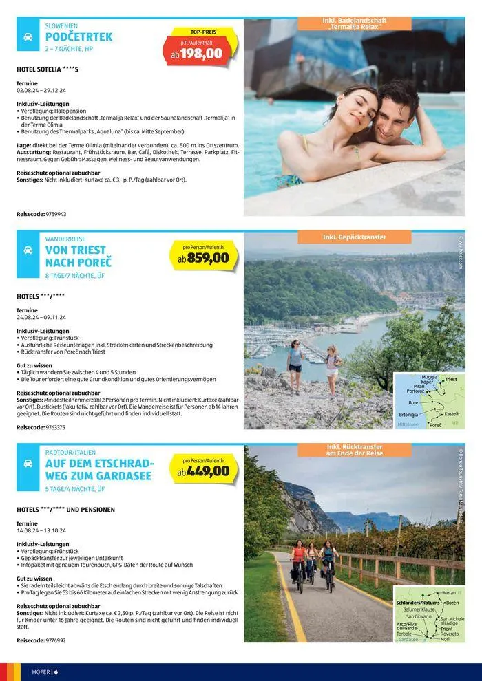 Blättern Sie online im HOFER REISEN Katalog von 1. August bis 15. August 2024 - Flugblätt seite 6