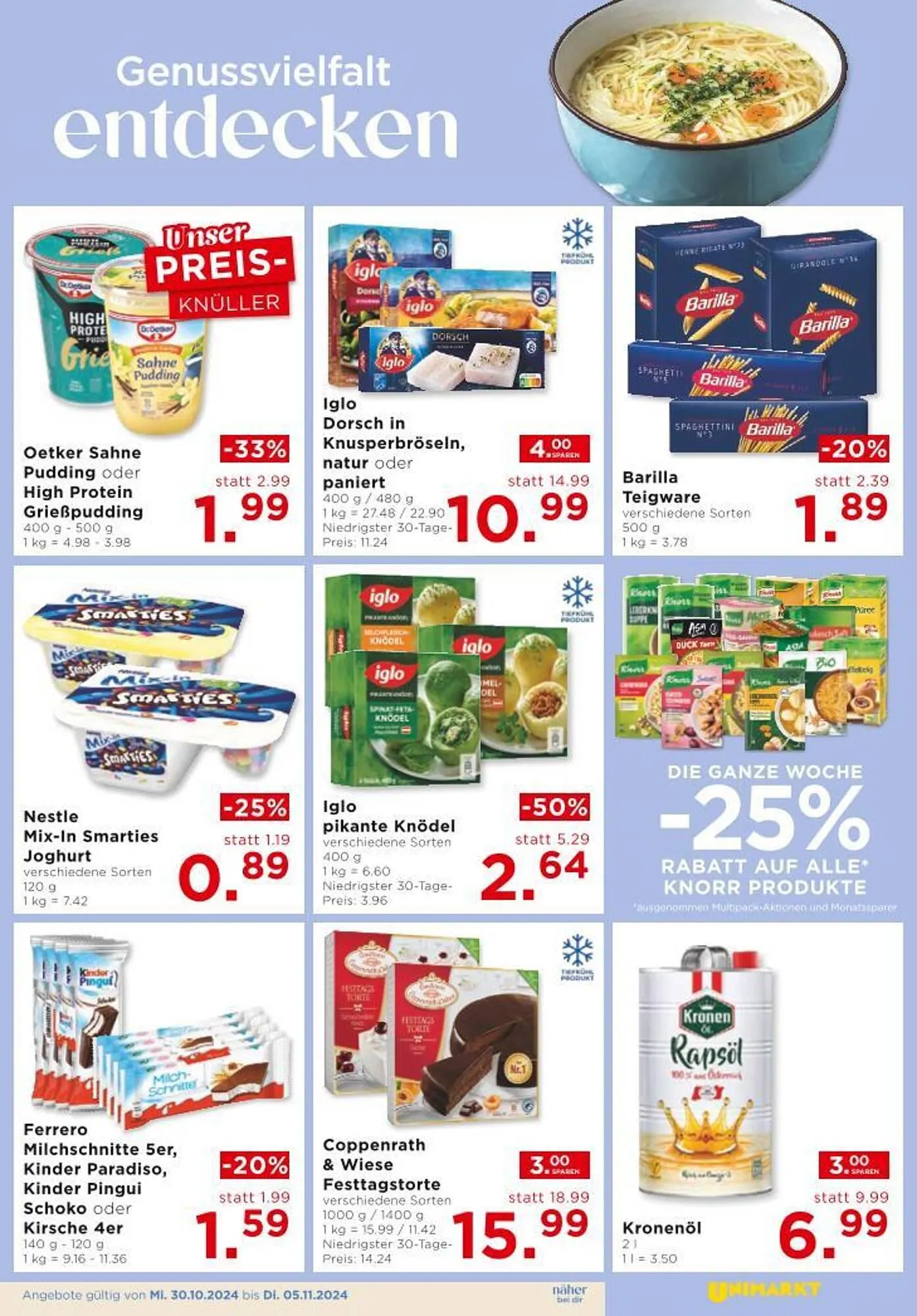Unimarkt Flugblatt von 30. Oktober bis 5. November 2024 - Flugblätt seite 7