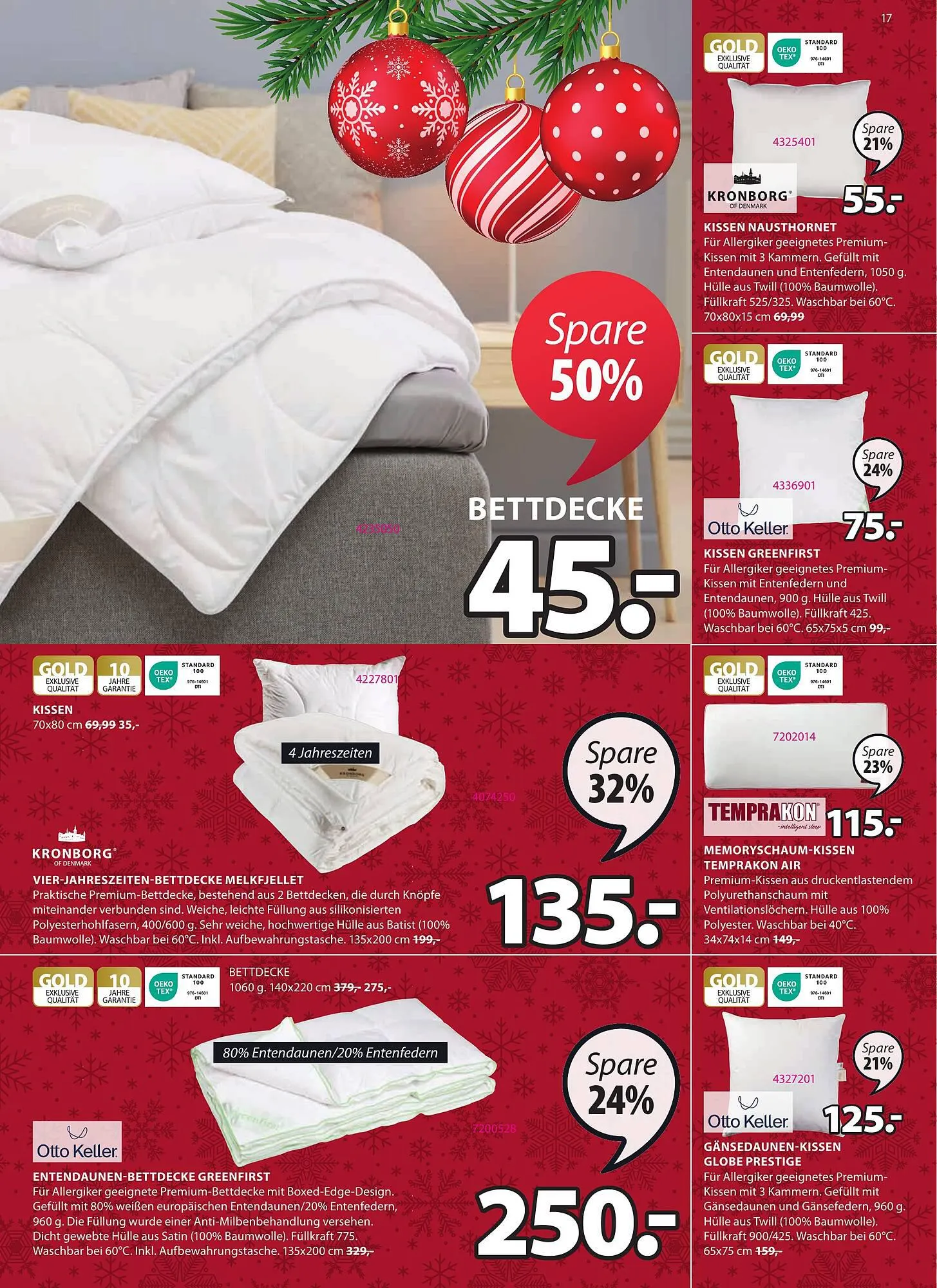 JYSK Flugblatt von 29. November bis 2. Jänner 2024 - Flugblätt seite  17