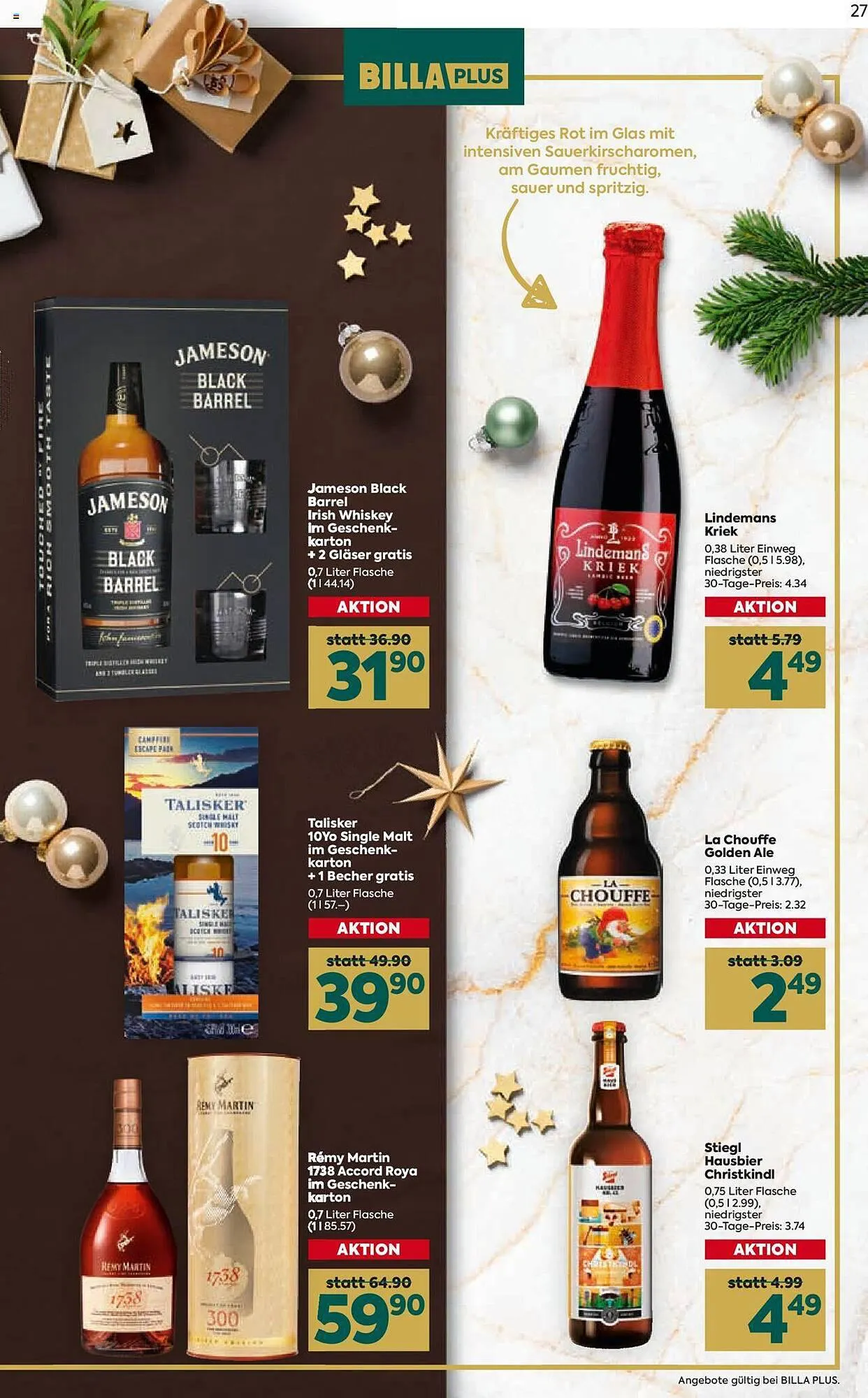 Billa Flugblatt von 30. November bis 23. Dezember 2023 - Flugblätt seite 27