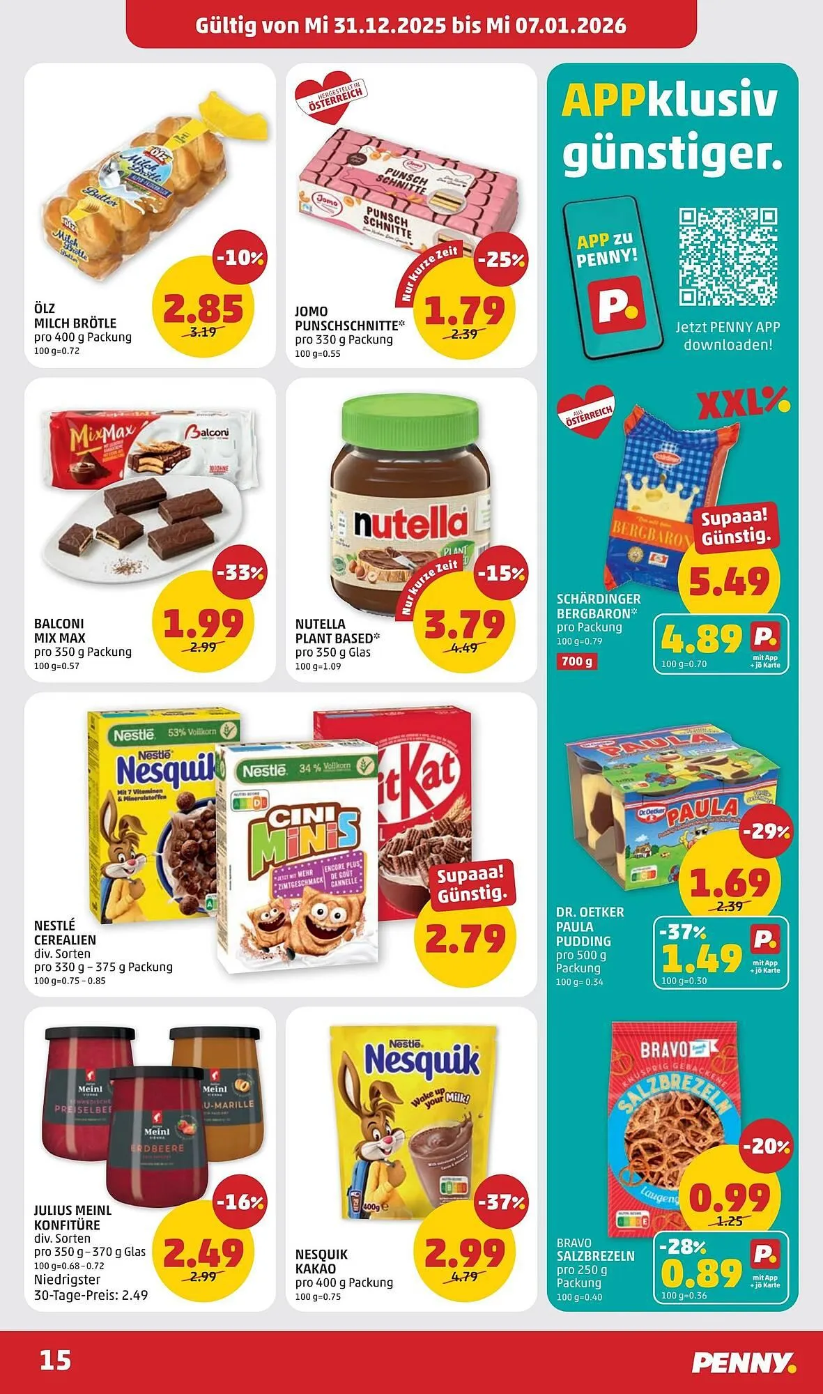 PENNY Flugblatt von 31. Dezember bis 7. Jänner 2026 - Flugblätt seite  15