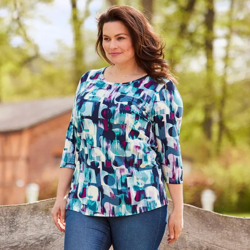 Damen-Shirt mit Trend-Muster, große Größen