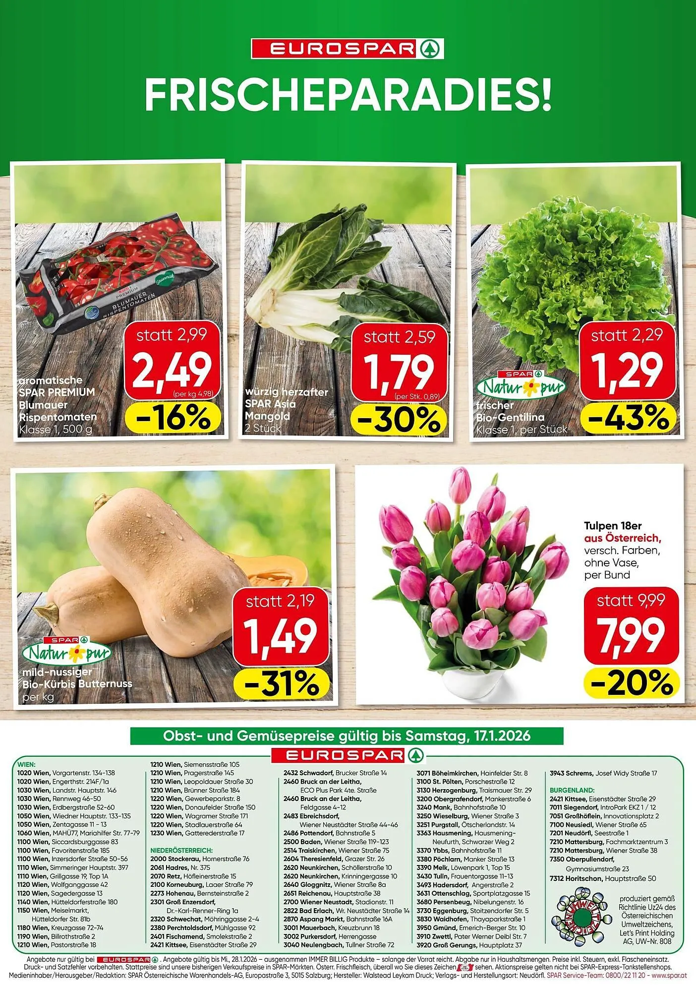 Eurospar Flugblatt von 15. Jänner bis 29. Jänner 2026 - Flugblätt seite  16