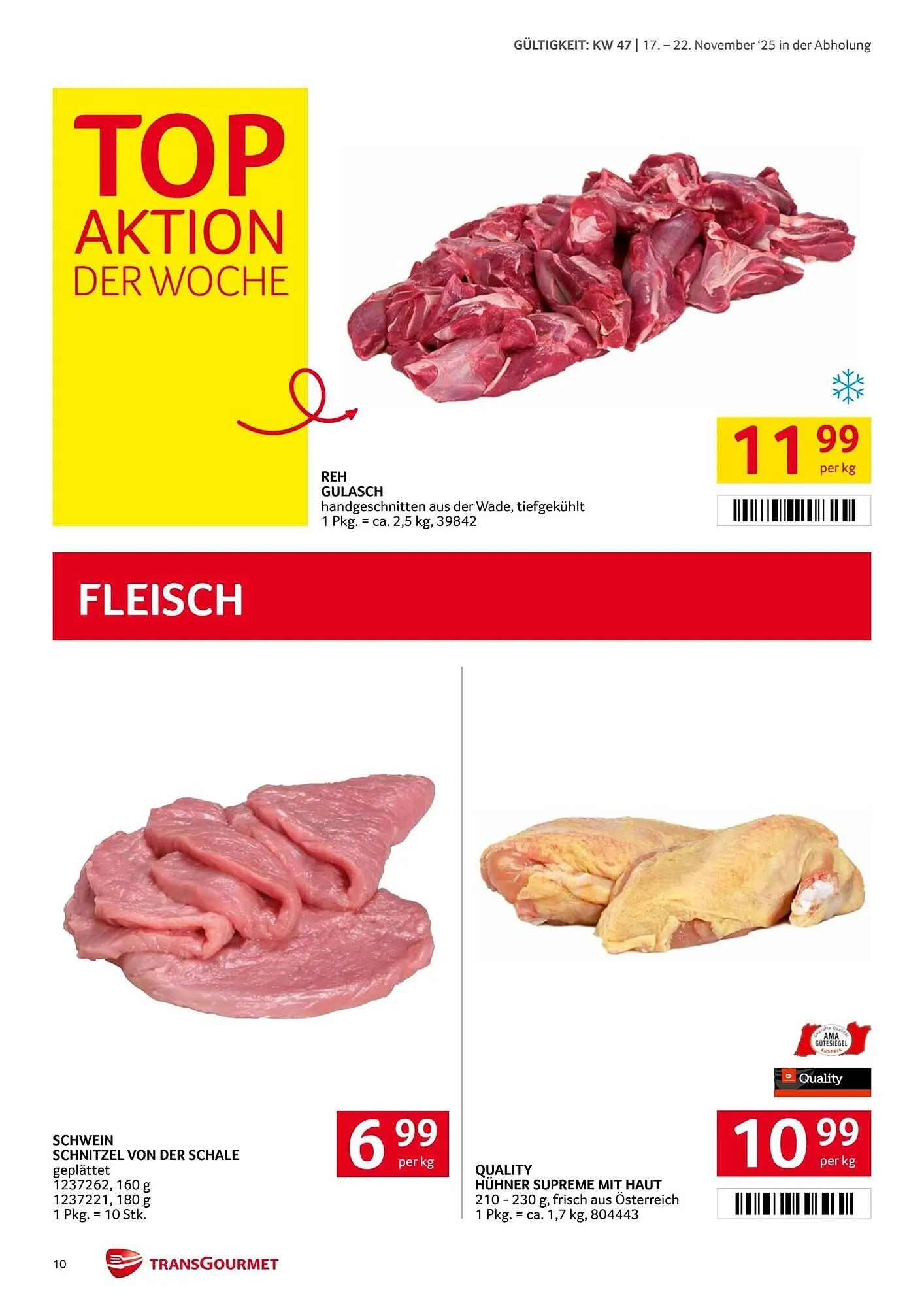 Transgourmet Flugblatt von 17. November bis 23. November 2025 - Flugblätt seite 10