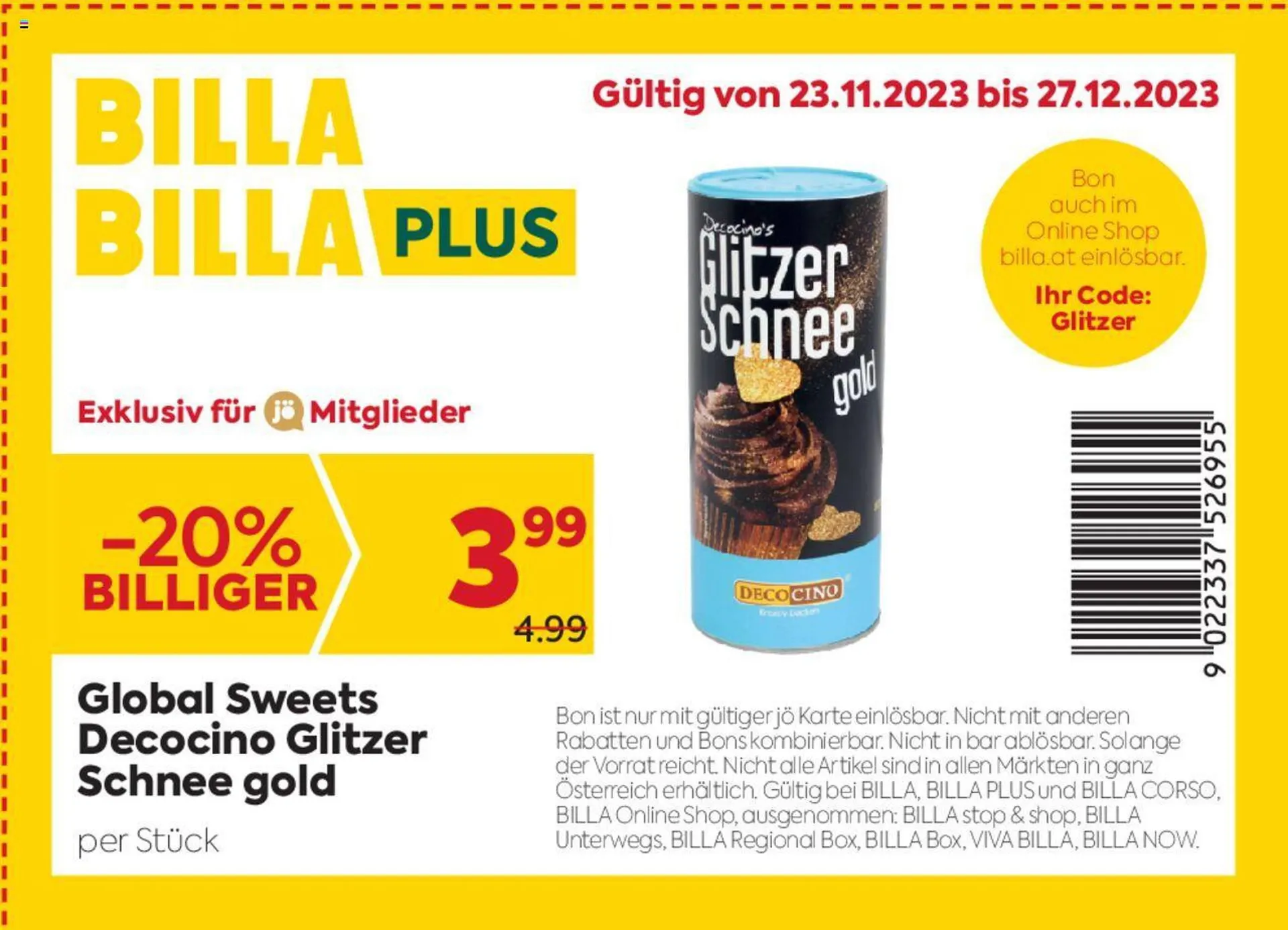 Billa Flugblatt von 23. November bis 27. Dezember 2023 - Flugblätt seite 4