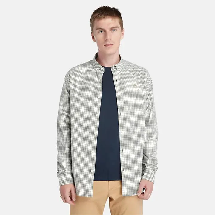 Hemd aus Popeline mit Mikro-Vichykaromuster für Herren in Grün