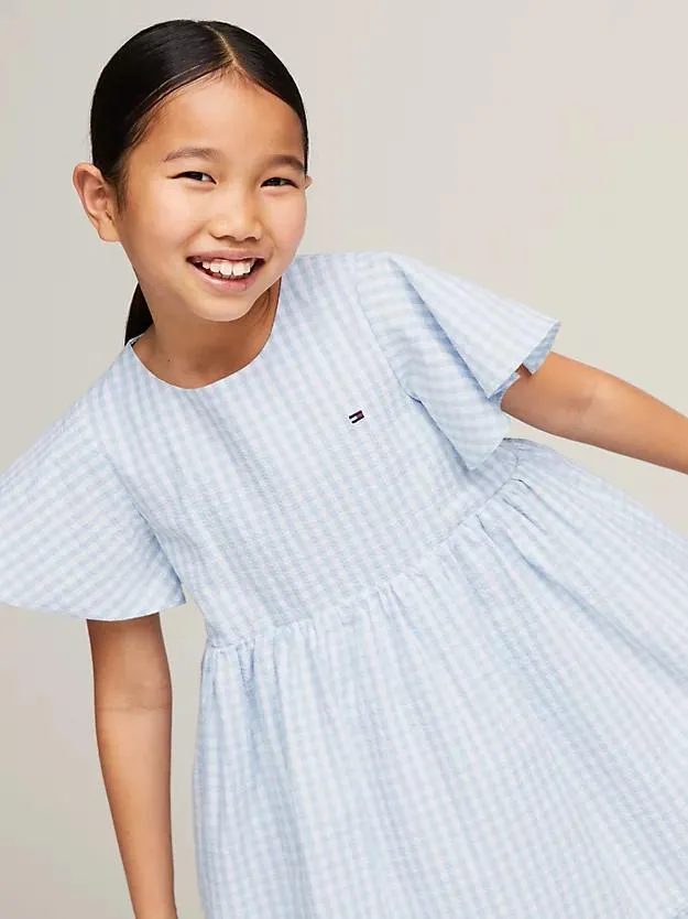 Set mit Kleid und Haargummi mit Vichy-Karos