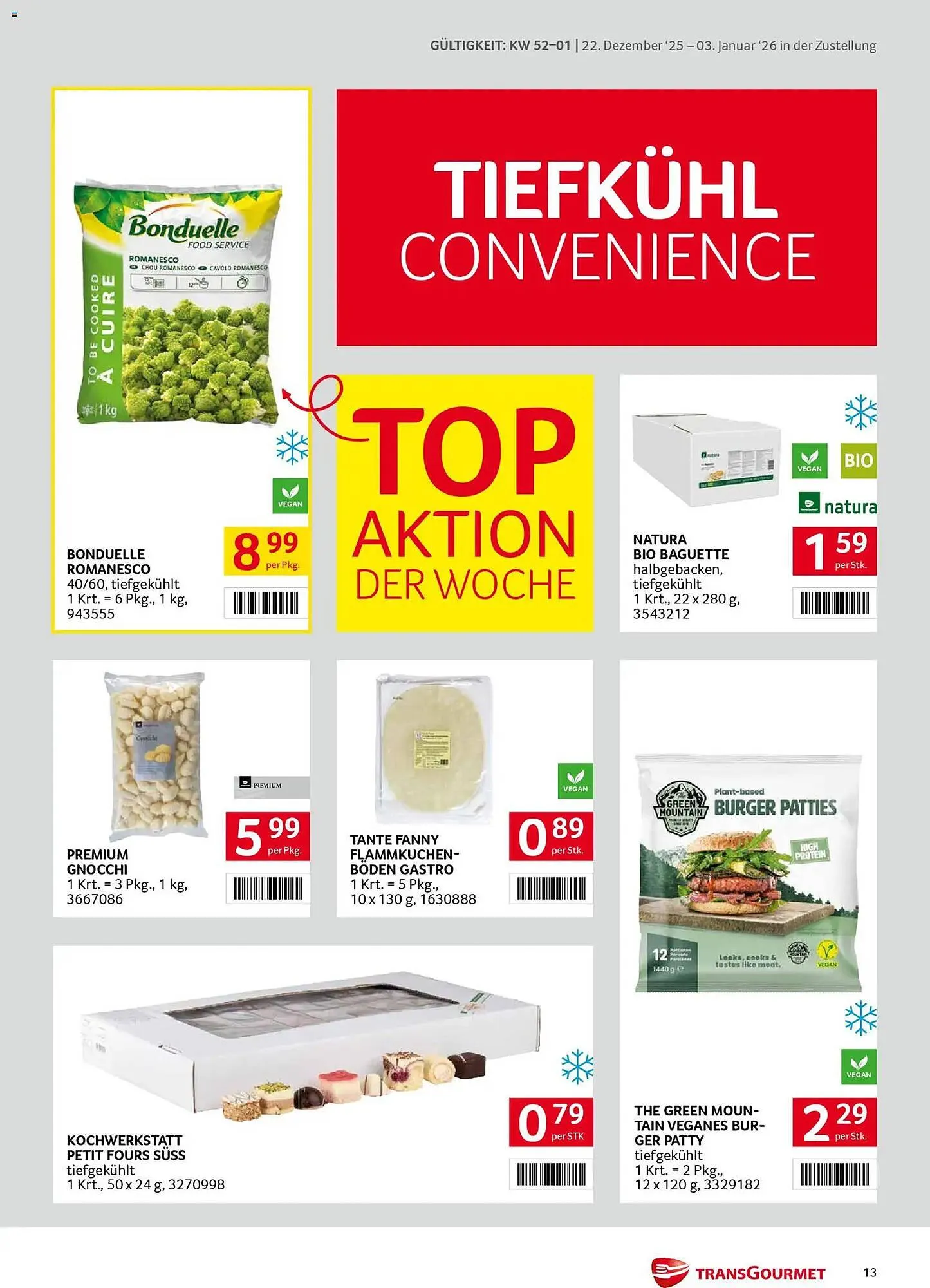 Transgourmet Flugblatt von 22. Dezember bis 3. Jänner 2026 - Flugblätt seite  13