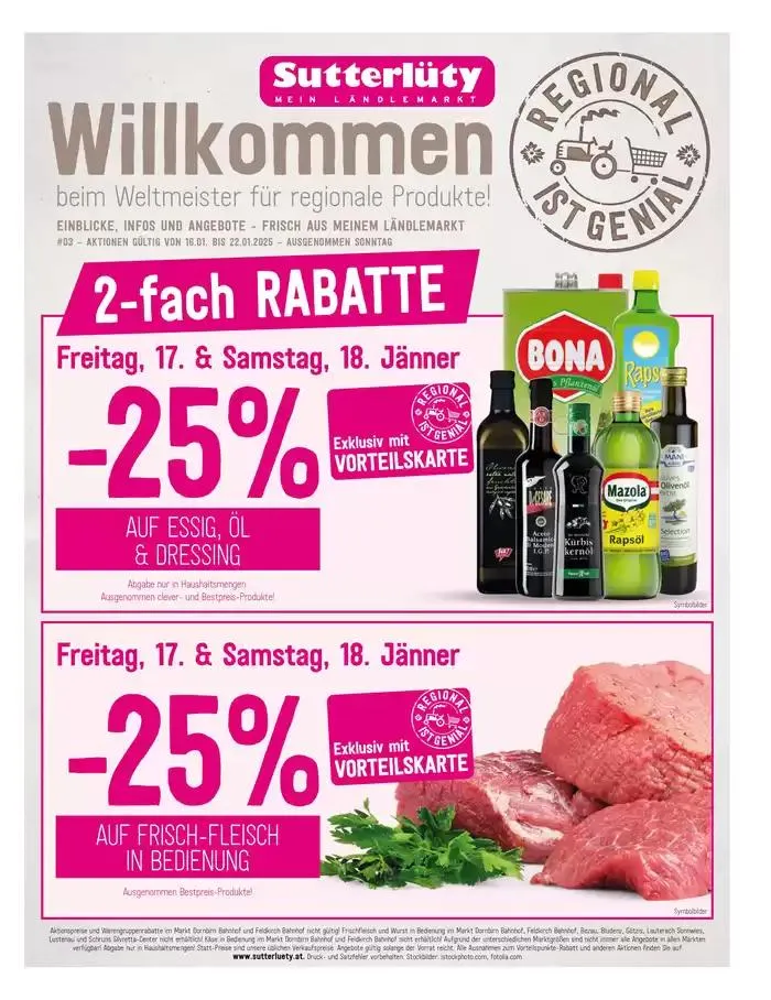 Sutterlüty flugblatt von 16. Jänner bis 22. Jänner 2025 - Flugblätt seite  1