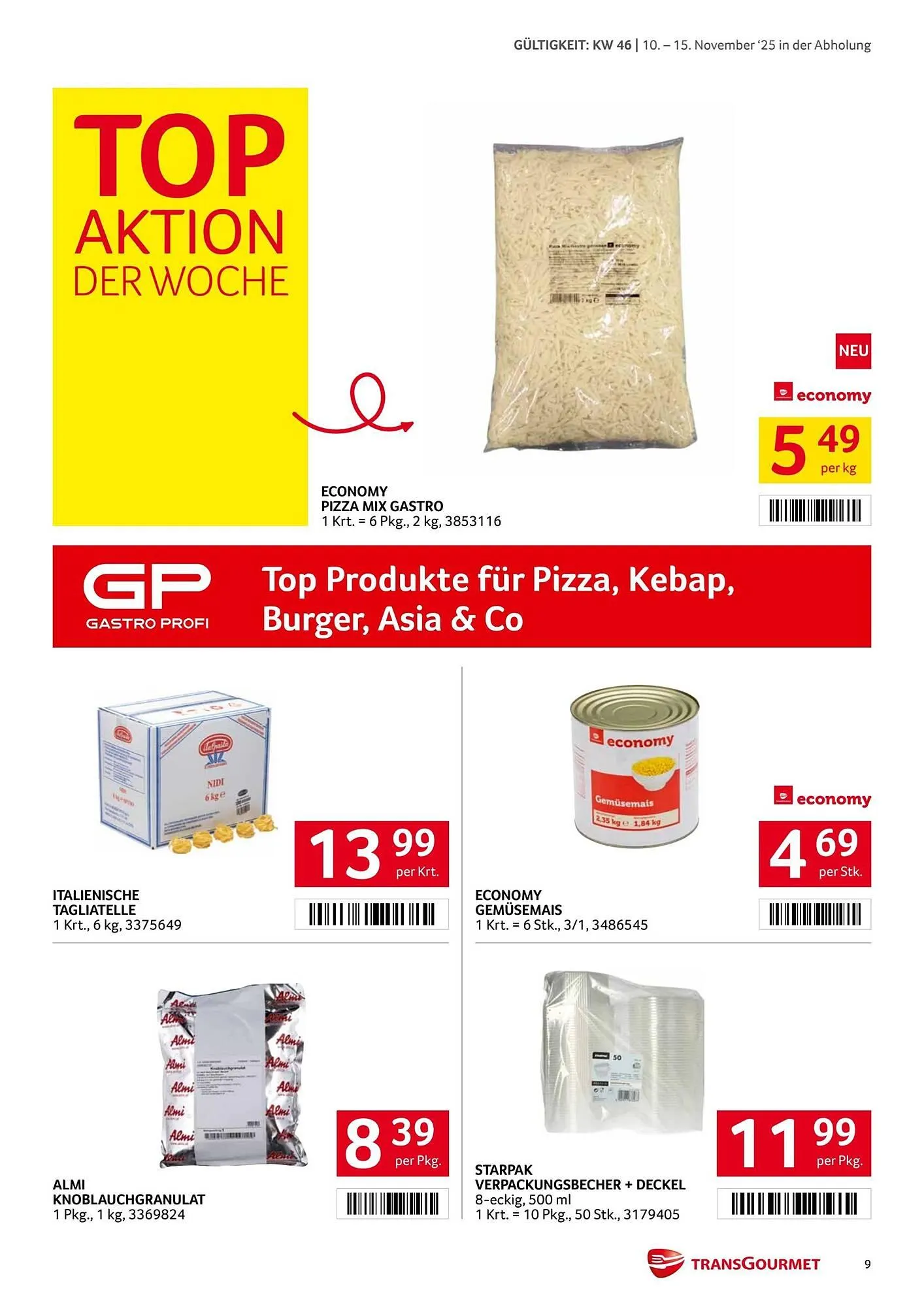 Transgourmet Flugblatt von 10. November bis 15. November 2025 - Flugblätt seite  9