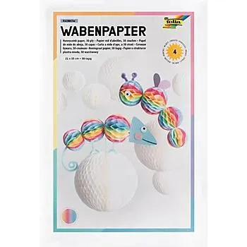 folia Wabenpapier "Regenbogen", 21 x 33 cm, 4 Blatt