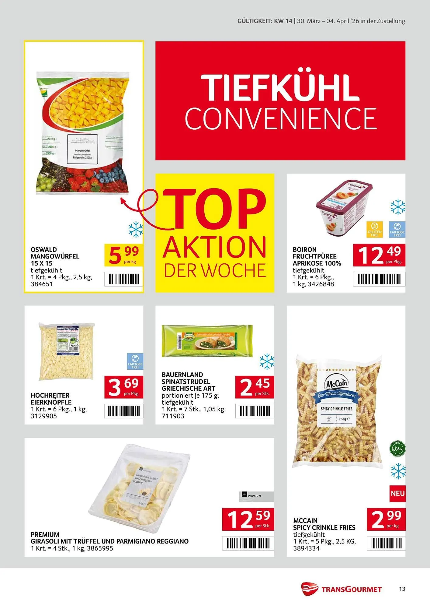 Transgourmet Flugblatt von 30. März bis 4. April 2026 - Flugblätt seite  13