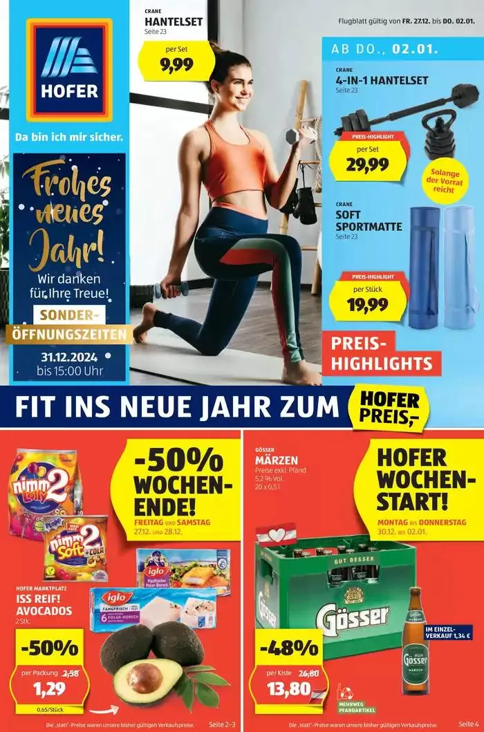 Blättern Sie online im HOFER Flugblatt von 24. Dezember bis 7. Jänner 2025 - Flugblätt seite  1