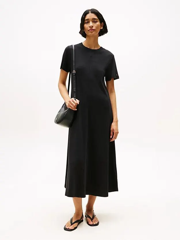 Relaxed Fit T-Shirt-Kleid in Midi-Länge