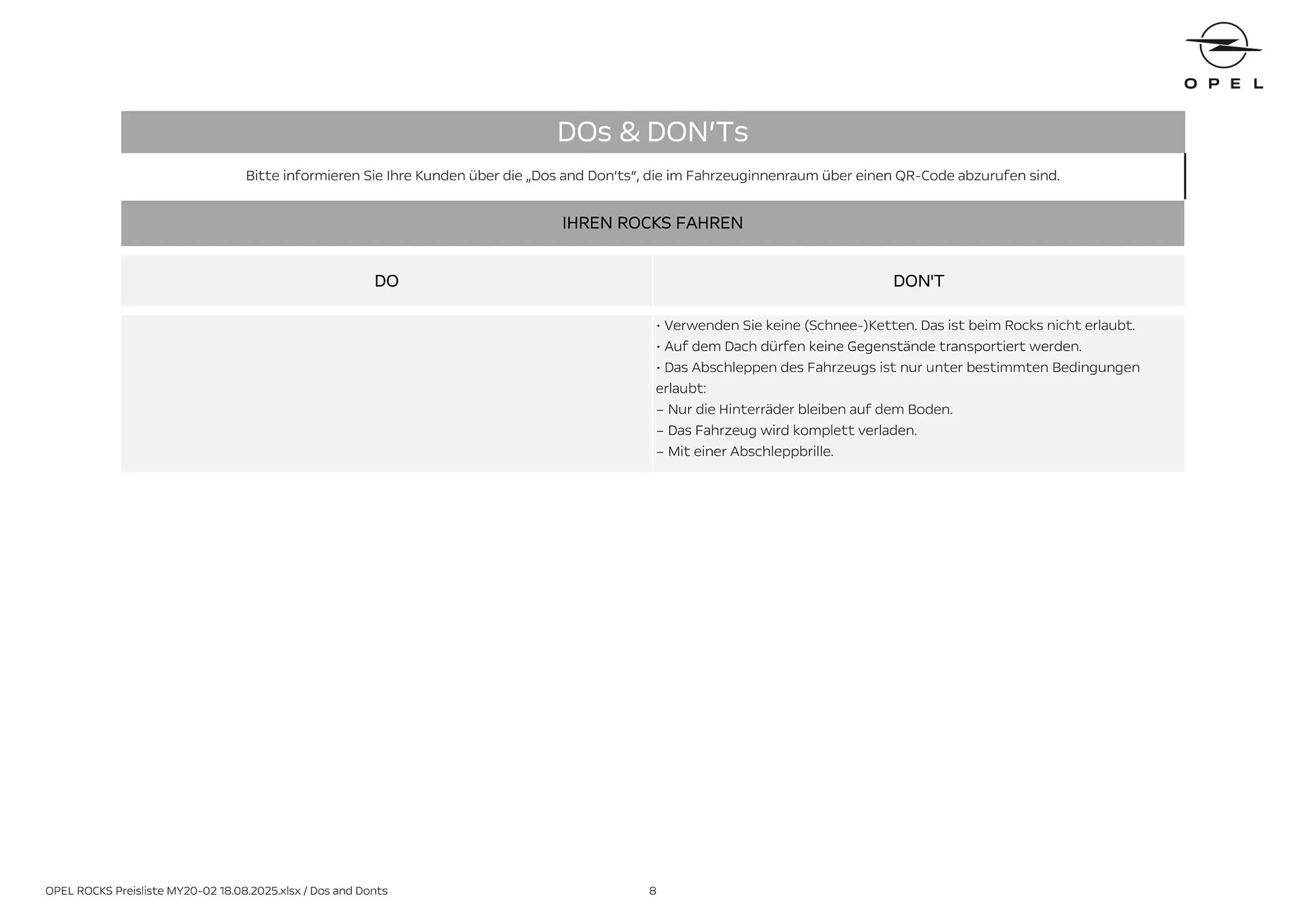 Opel Flugblatt von 18. August bis 18. November 2025 - Flugblätt seite 8