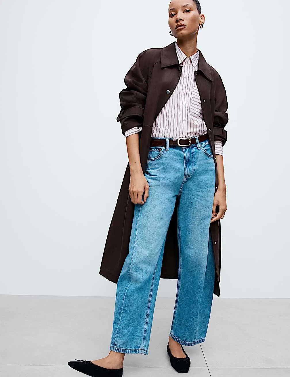 Lang geschnittener Car Coat aus Wildlederimitat