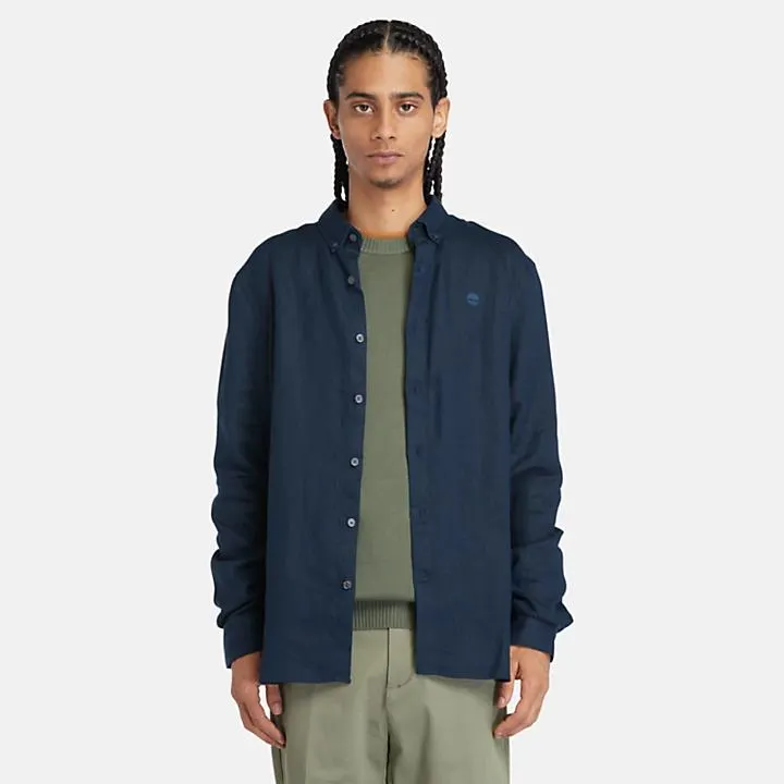 Mill Brook Leinenhemd für Herren in Dunkelblau