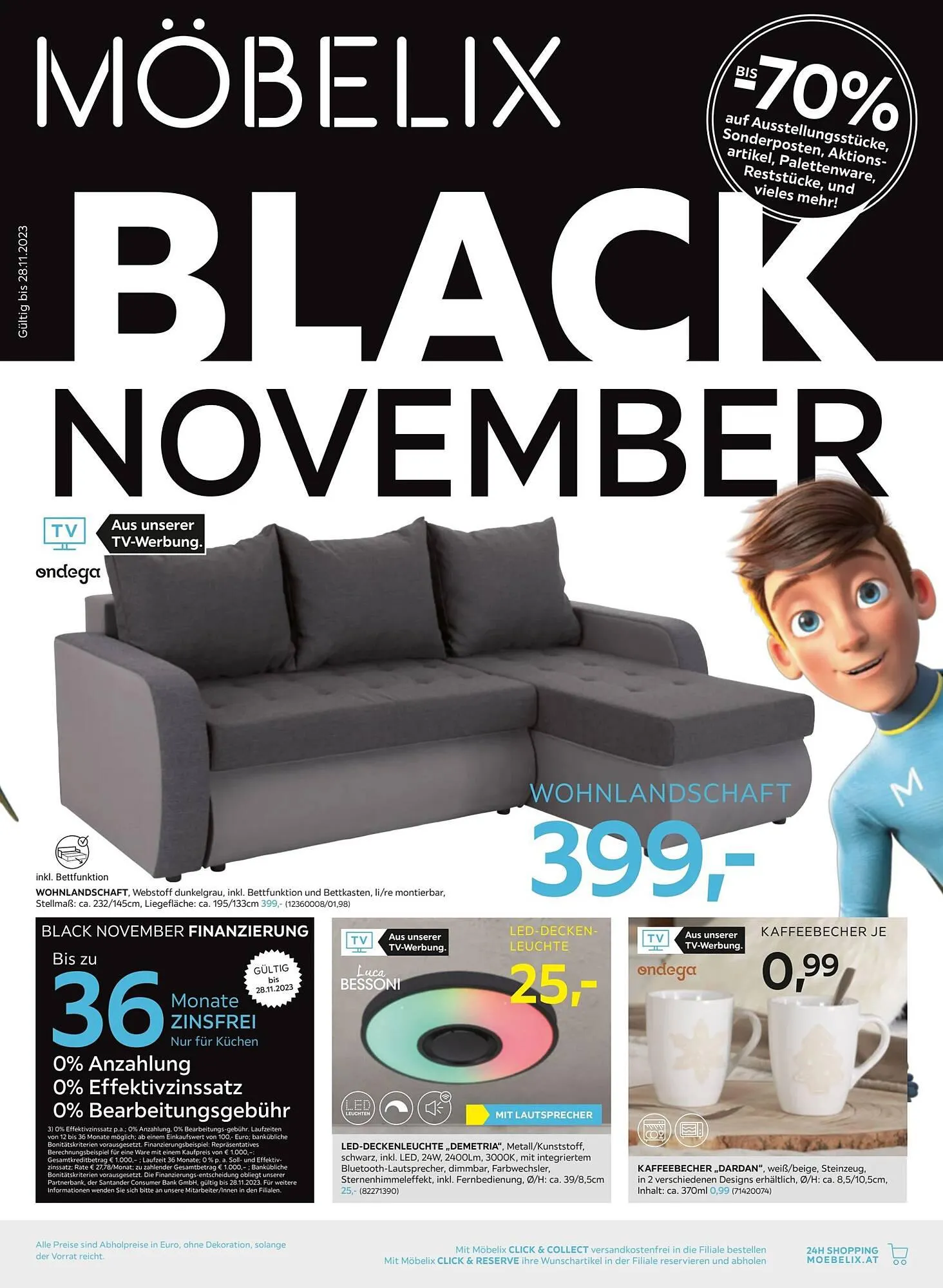 Möbelix Flugblatt von 19. November bis 28. November 2023 - Flugblätt seite  1