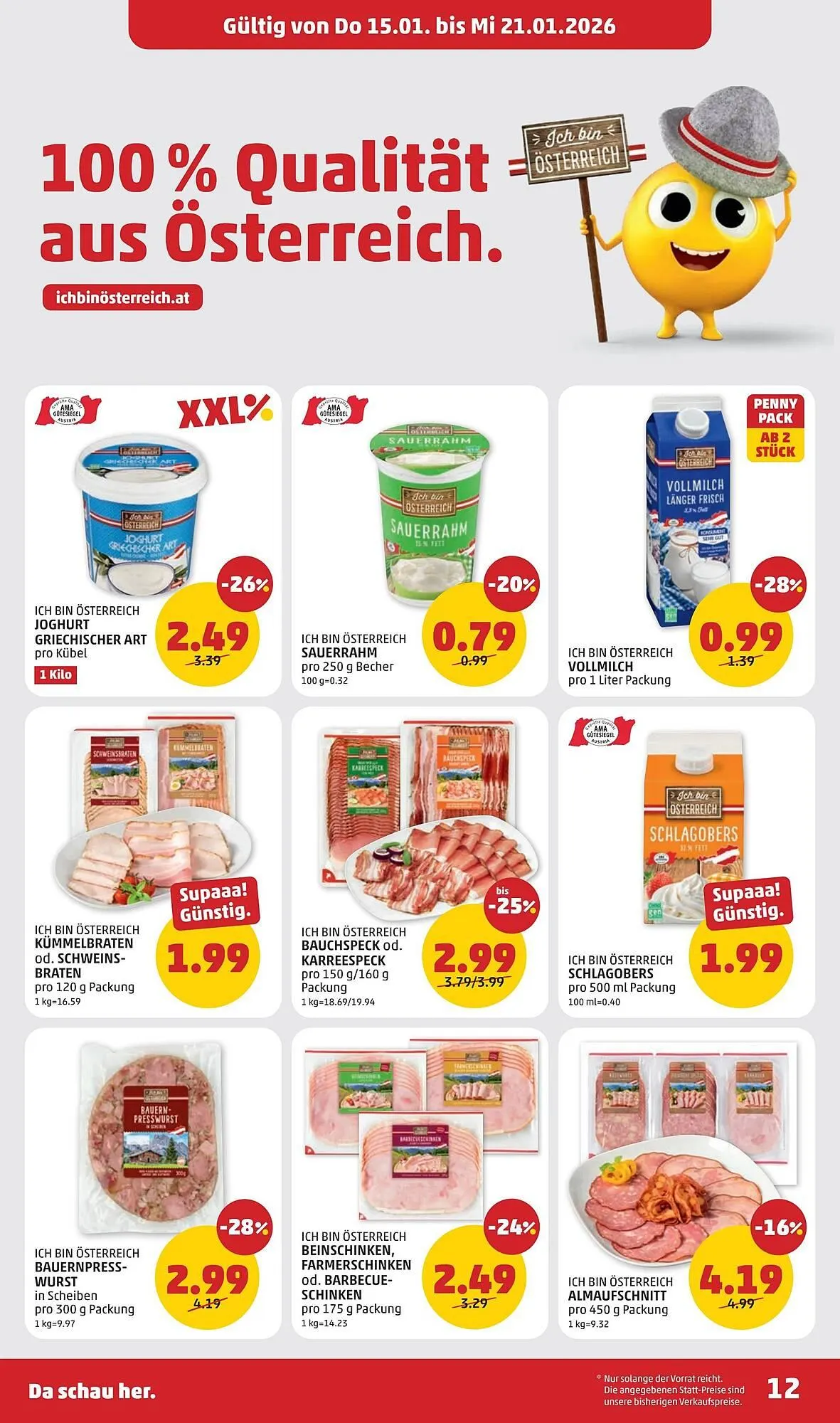 PENNY Flugblatt von 15. Jänner bis 21. Jänner 2026 - Flugblätt seite  12