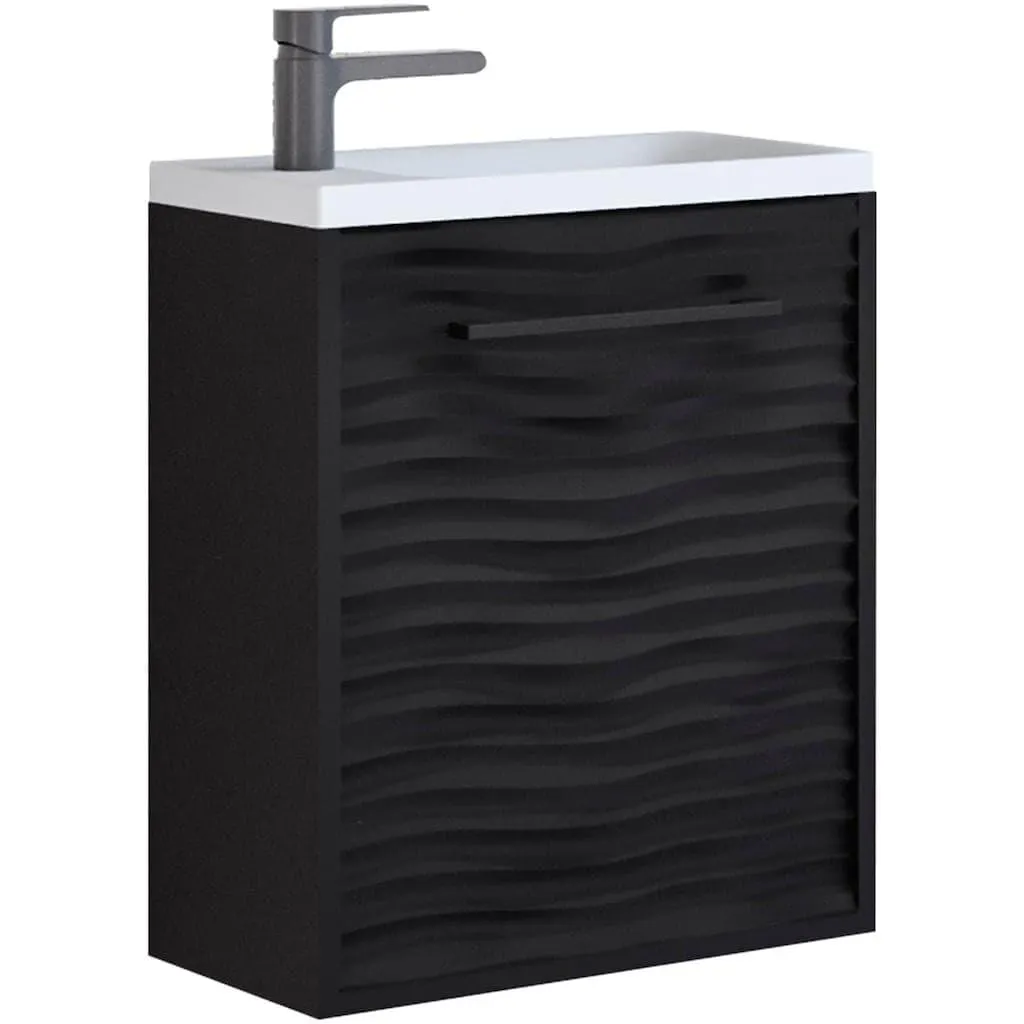 welltime Waschtisch »Canada« 2 Stk. tlg. Badmöbel Wellenstruktur, Breite 40cm Gästebad Waschtisch mit Becken