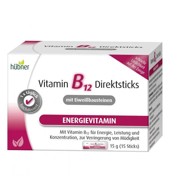 Hübner Vitamin B12 Direktsticks mit Eiweißbausteinen 15g