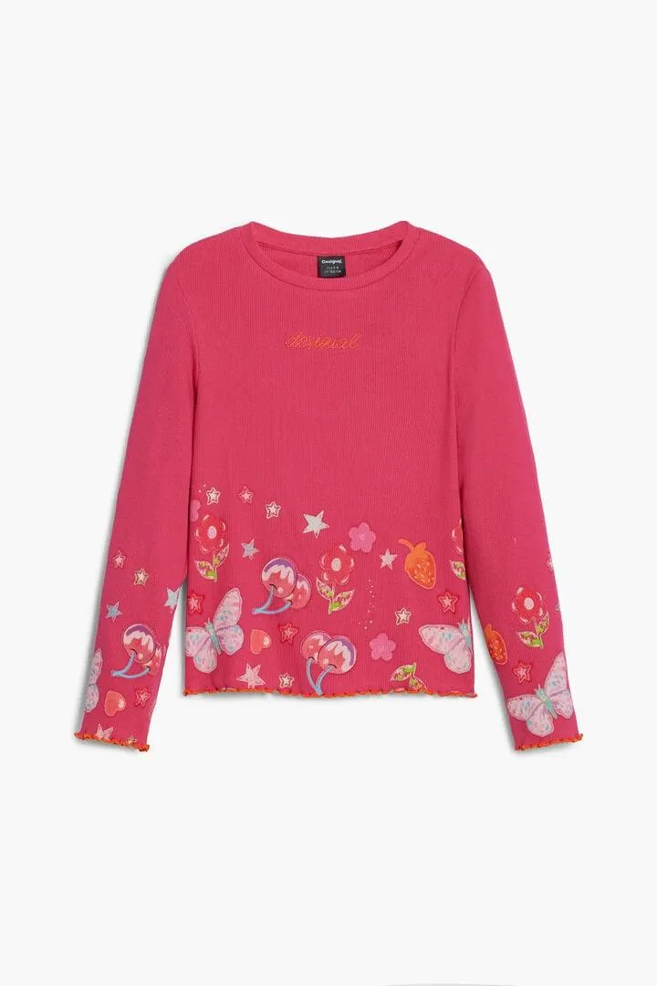 Langarmshirt mit Blumenlogo