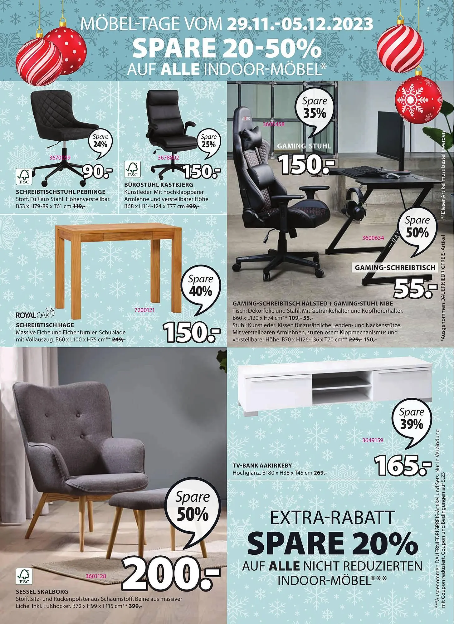 JYSK Flugblatt von 29. November bis 2. Jänner 2024 - Flugblätt seite 3