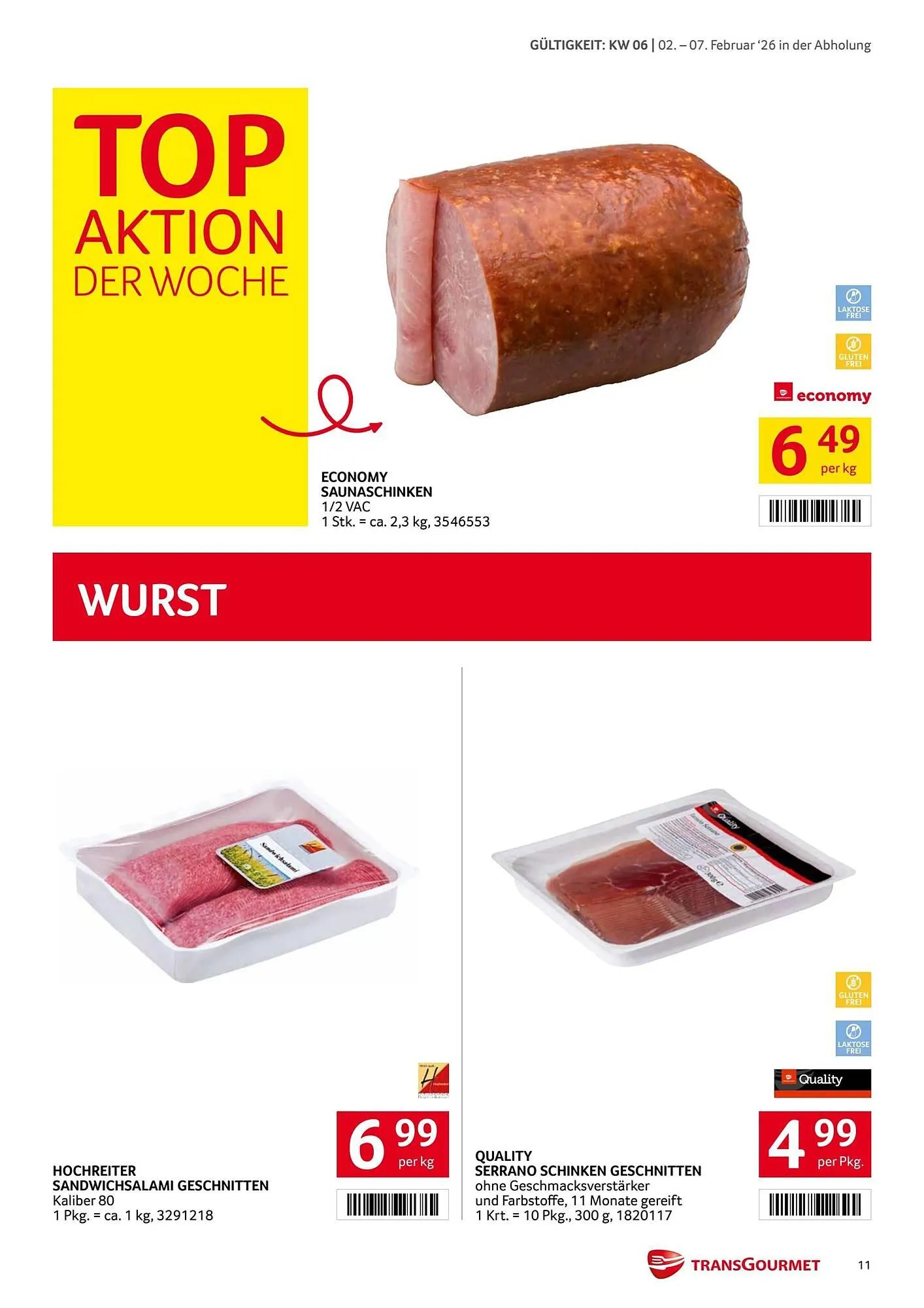 Transgourmet Flugblatt von 2. Februar bis 7. Februar 2026 - Flugblätt seite  11