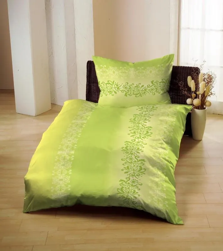 GERALD WITTMANN Bettwäsche in Baumwoll-Satin Grün | 70 x 90 / 140 x 200 cm