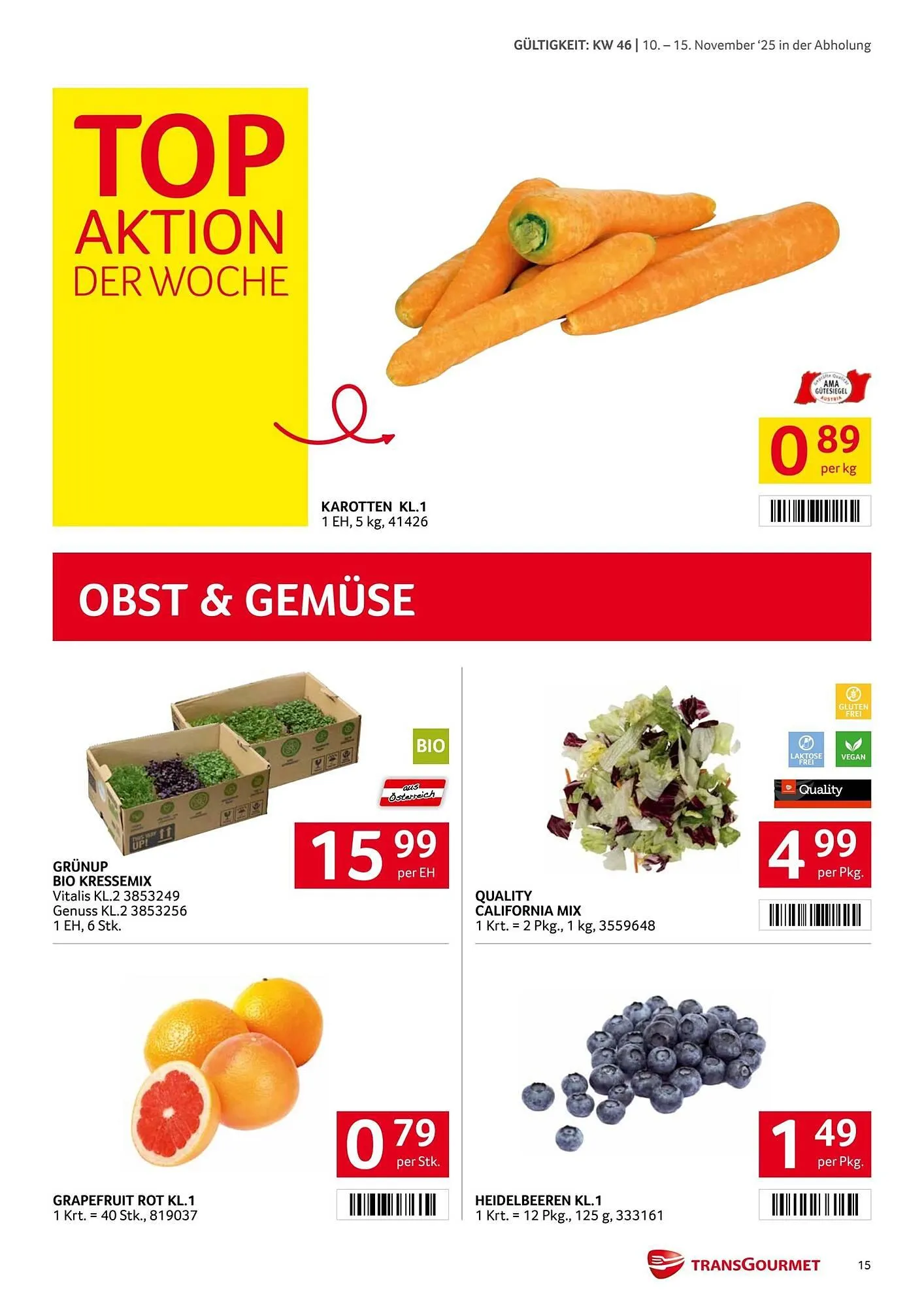 Transgourmet Flugblatt von 10. November bis 15. November 2025 - Flugblätt seite 15