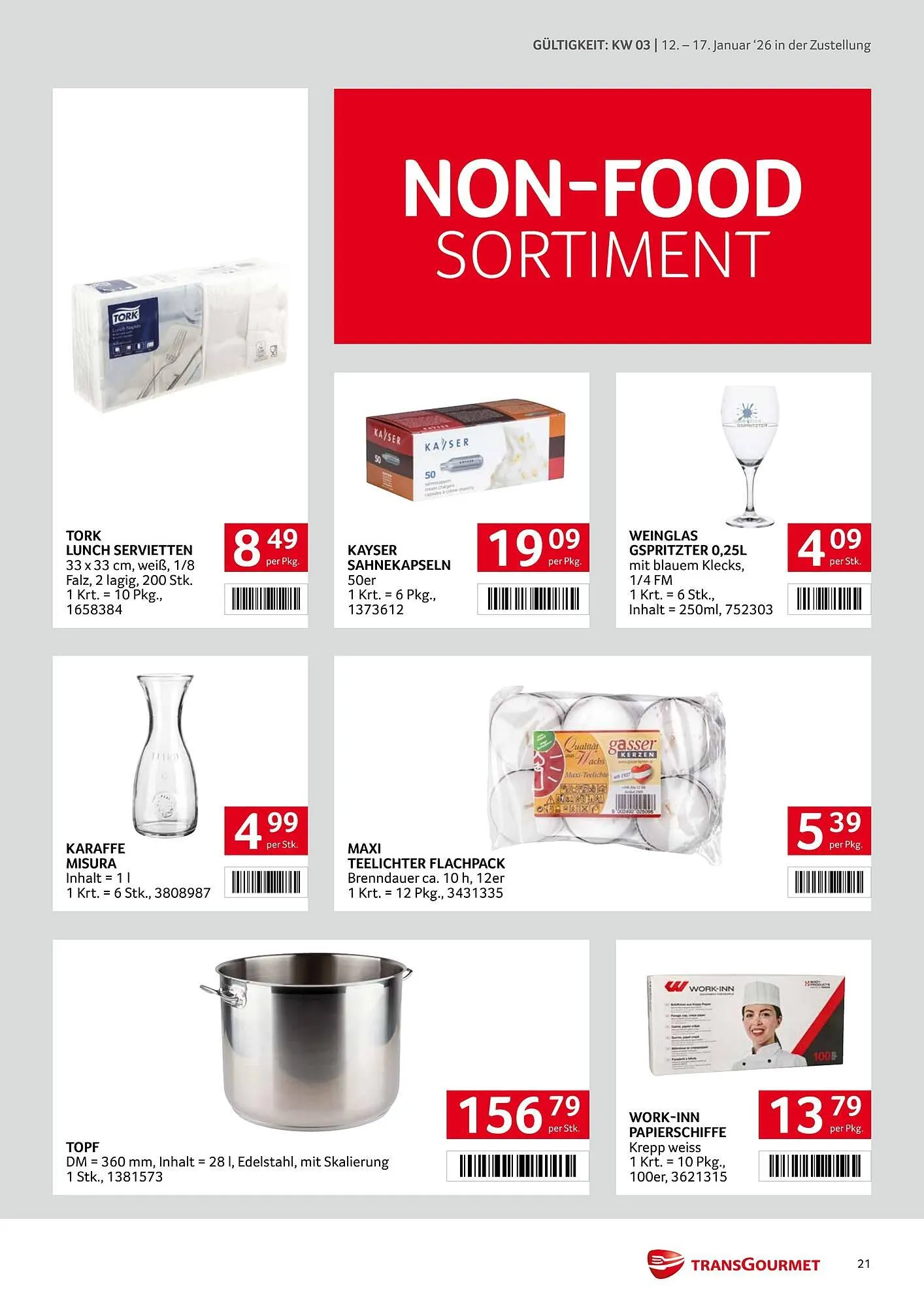 Transgourmet Flugblatt von 12. Jänner bis 17. Jänner 2026 - Flugblätt seite  21