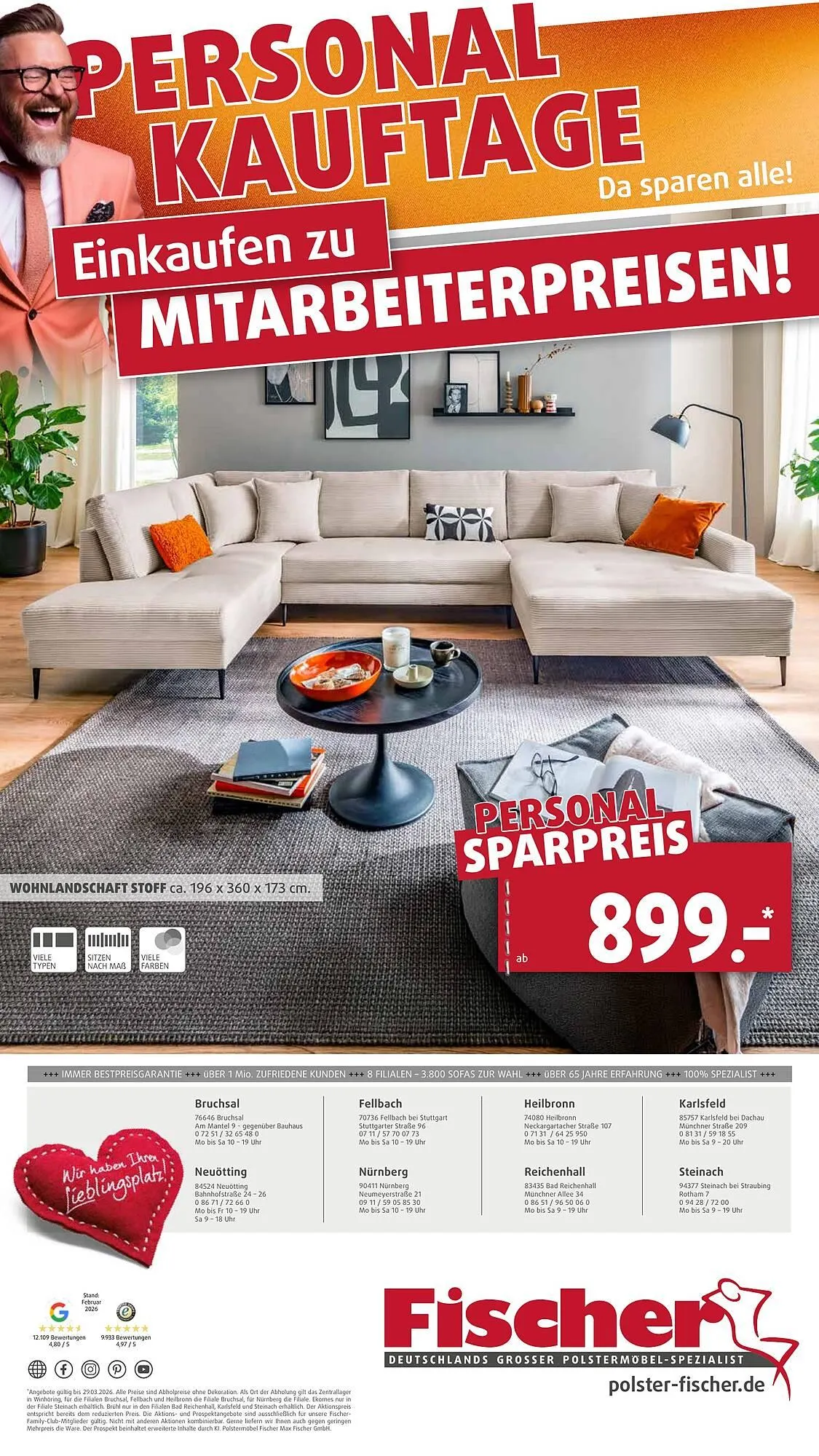 Polstermöbel Fischer Flugblatt von 19. Februar bis 3. März 2026 - Flugblätt seite  31