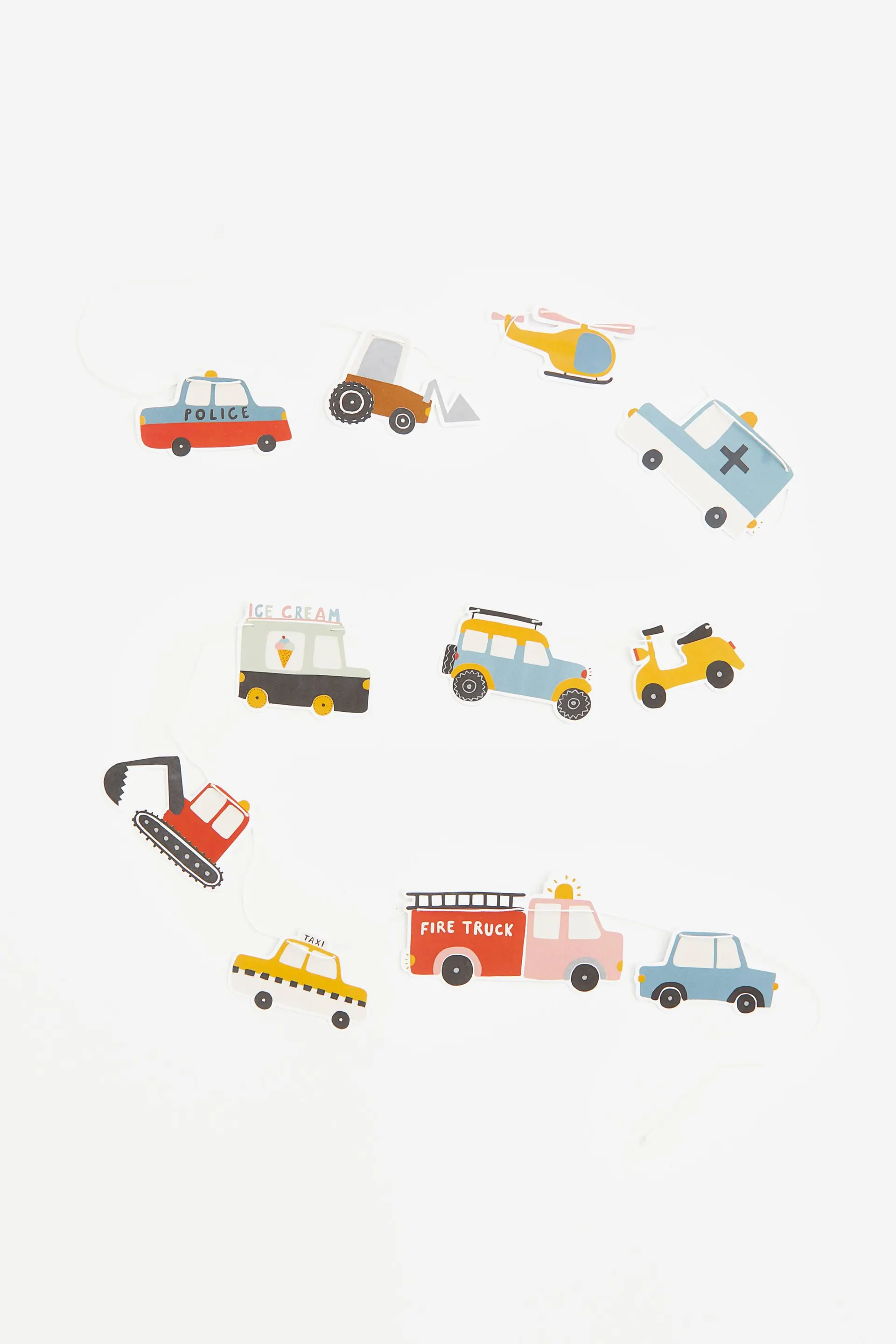 Girlande mit Fahrzeugen