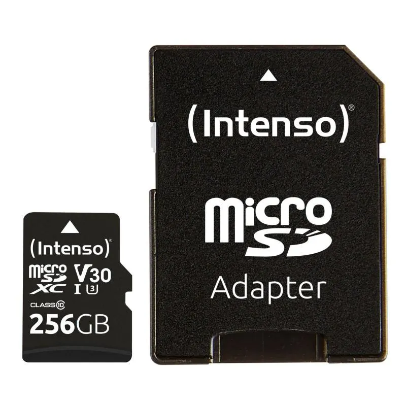 Intenso microSD Speicherkarte microSDXC 256GB C10 UHS-I Professional + Adapter