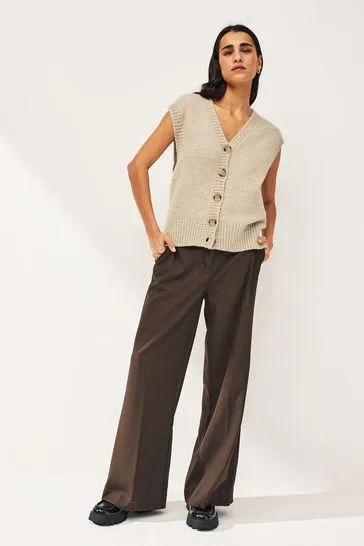 Tanktop aus Strick mit Knopfleiste