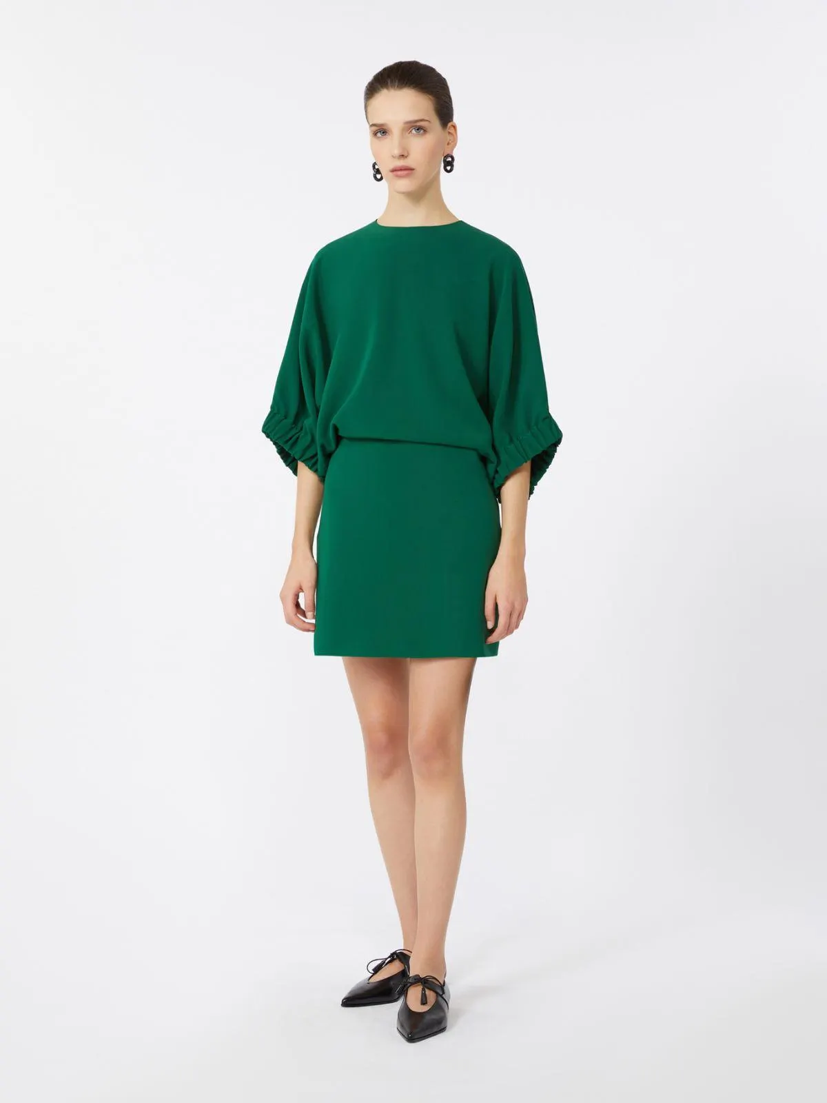 Kleid aus Cady - Smaragdgrun