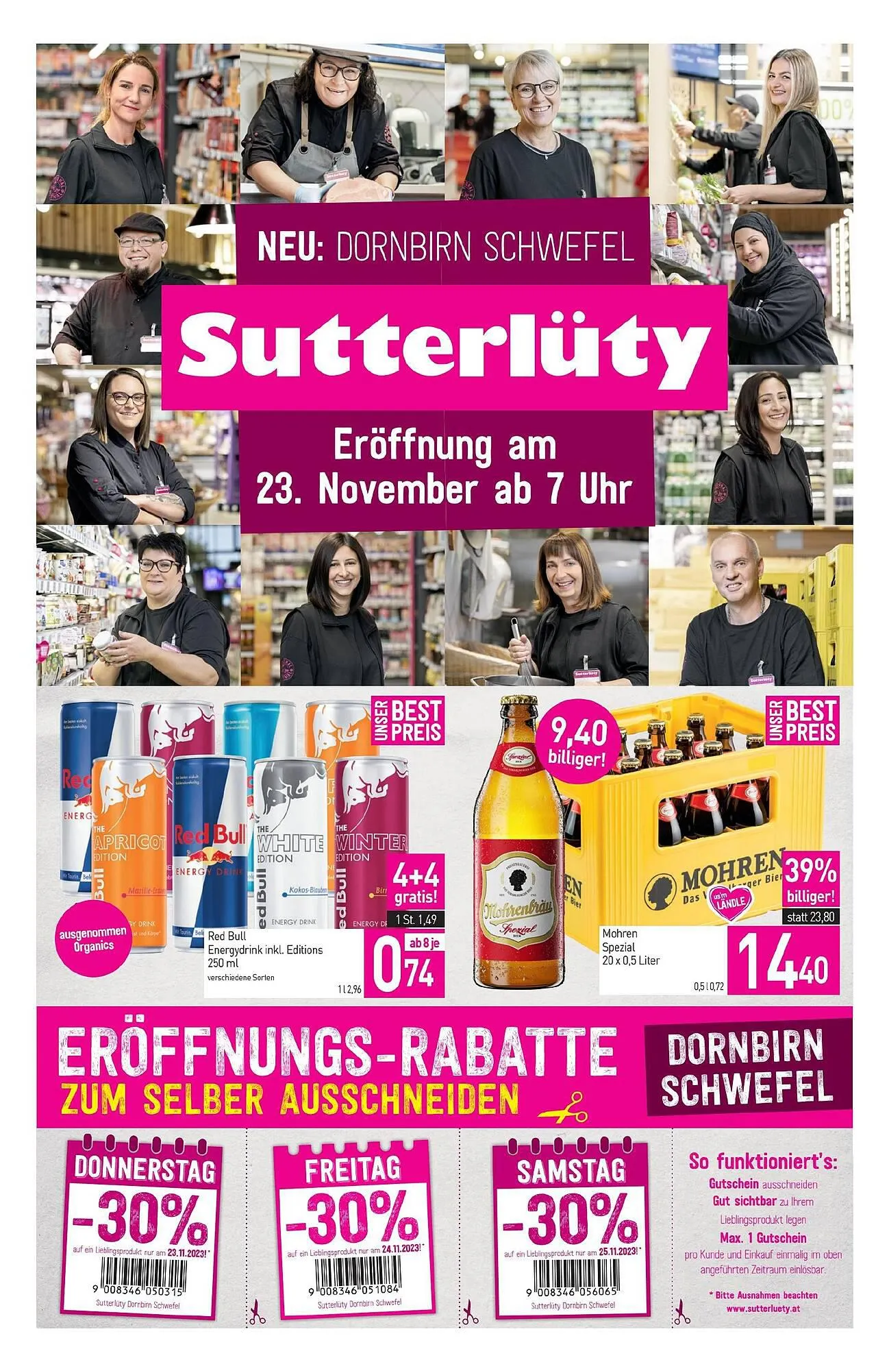 Sutterlüty Flugblatt von 23. November bis 7. Dezember 2023 - Flugblätt seite  1