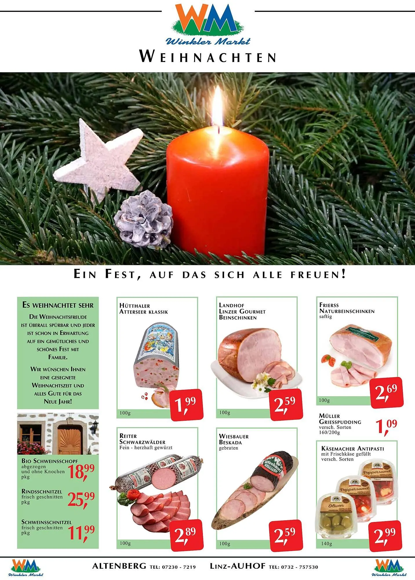Winkler Markt Flugblatt von 18. Dezember bis 7. Jänner 2026 - Flugblätt seite  1