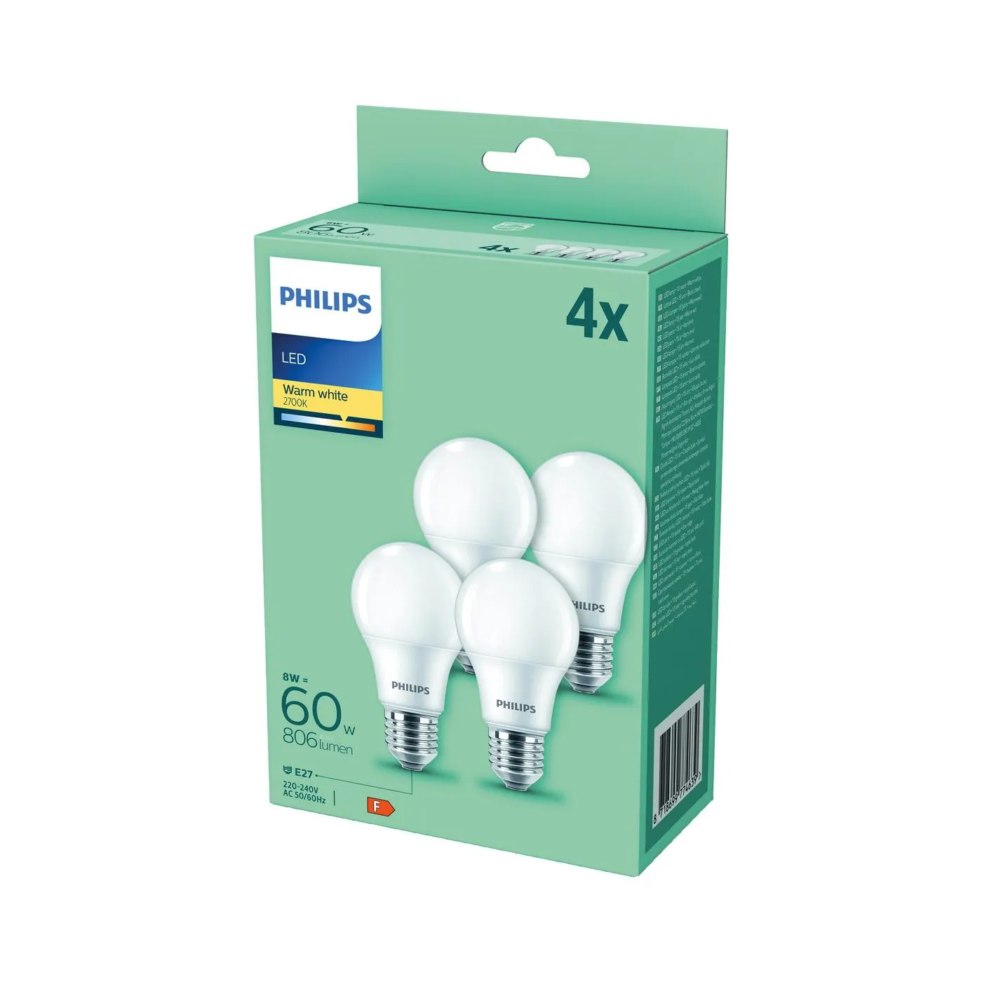 Philips LED-Lampe 8W E27 matt 4er Pack