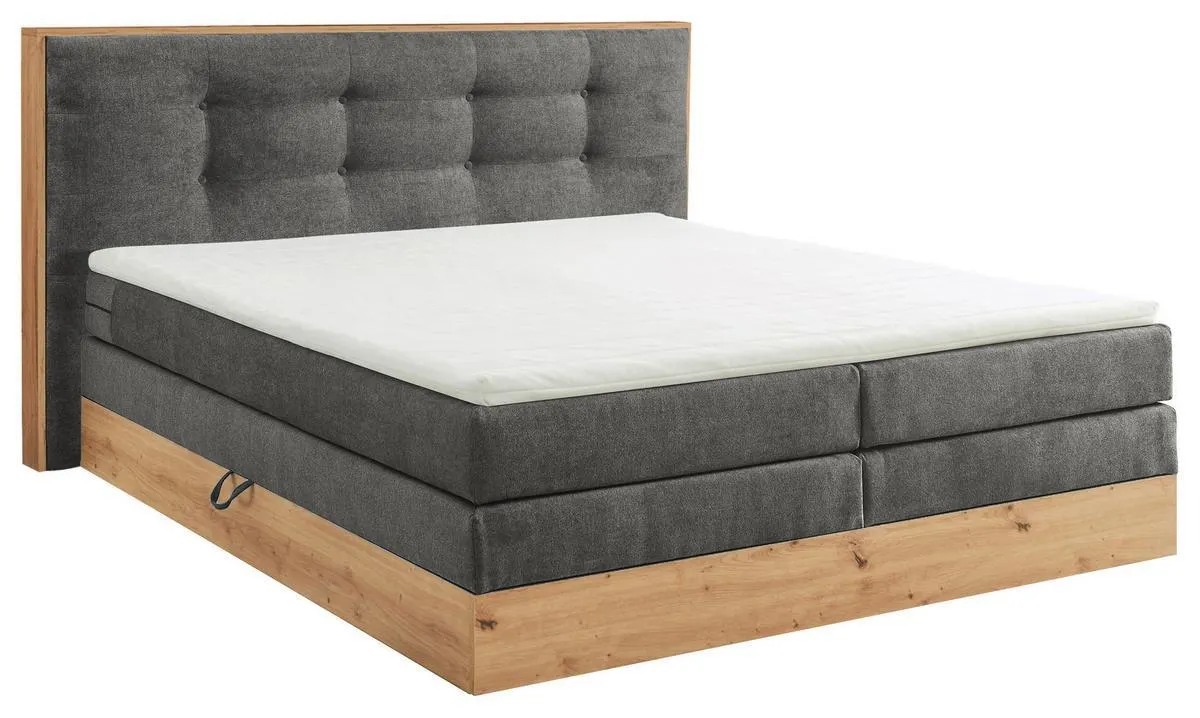 Livetastic Boxspringbett mit Topper, Bettkasten 180x200 Preston