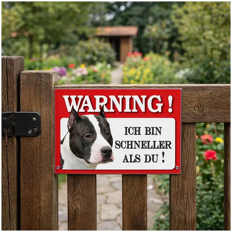 HTI-Line Blechschild Wachhund Staffordshire Bullterrier Bunt