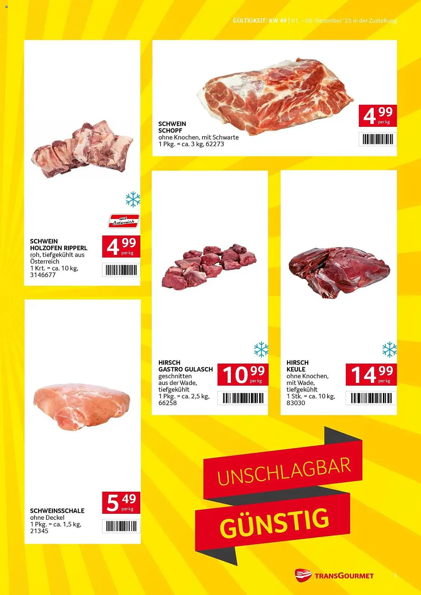 Transgourmet Flugblatt von 1. Dezember bis 6. Dezember 2025 - Flugblätt seite 3