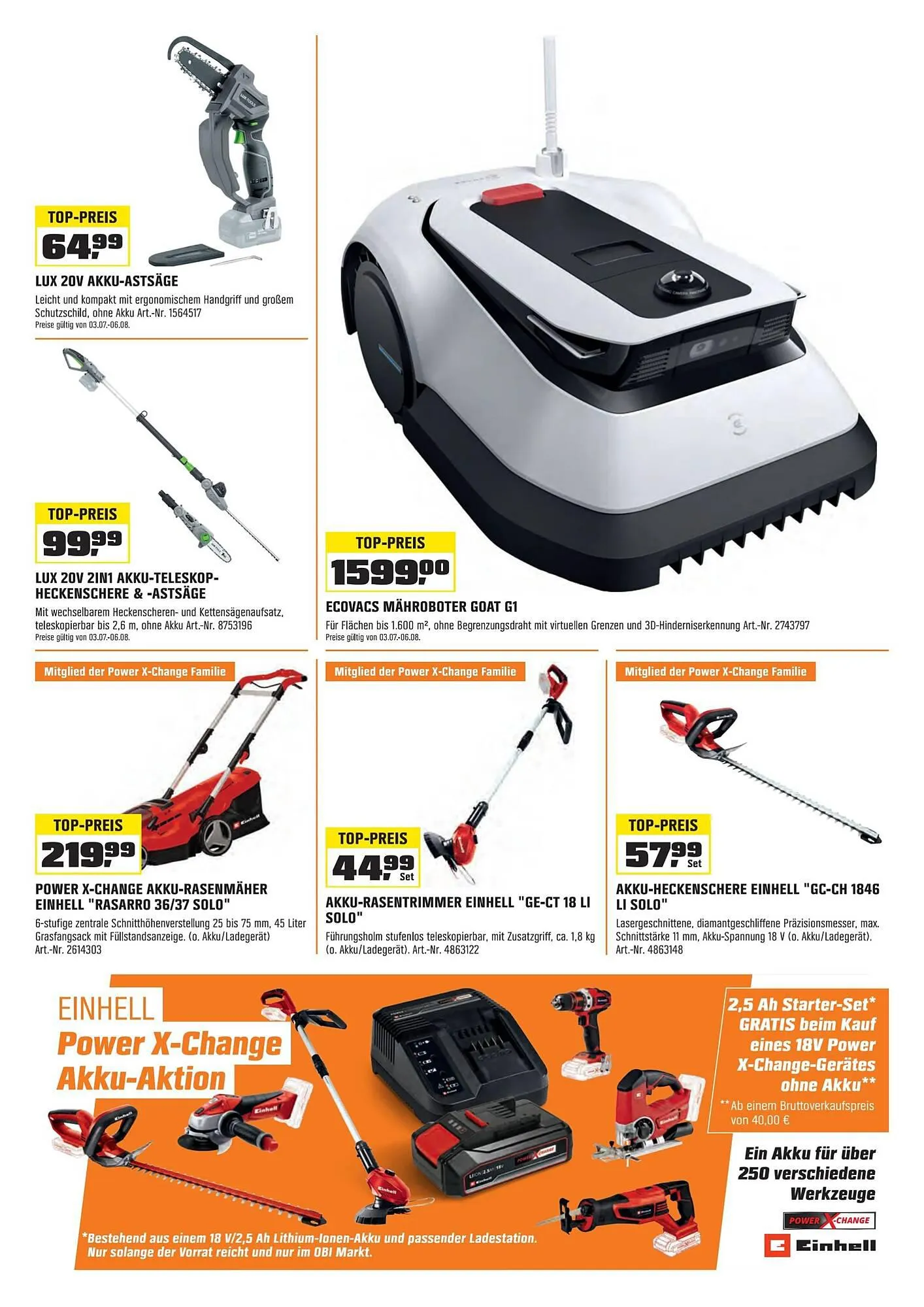 OBI Flugblatt von 30. Juni bis 31. Juli 2023 - Flugblätt seite 9