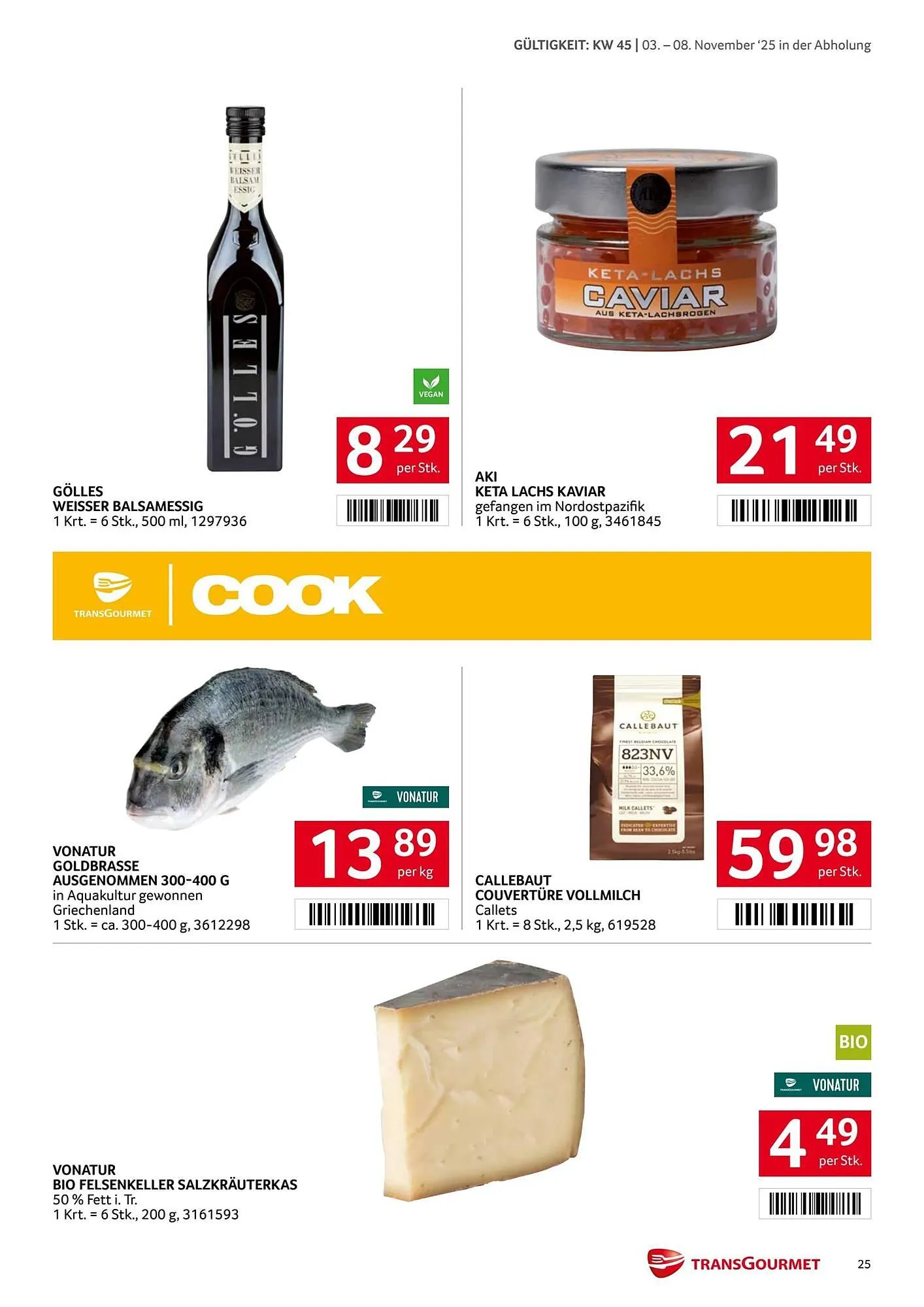 Transgourmet Flugblatt von 3. November bis 9. November 2025 - Flugblätt seite 25