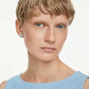 Magic Ohrstecker Schneeflocke, Blau, Rhodiniert