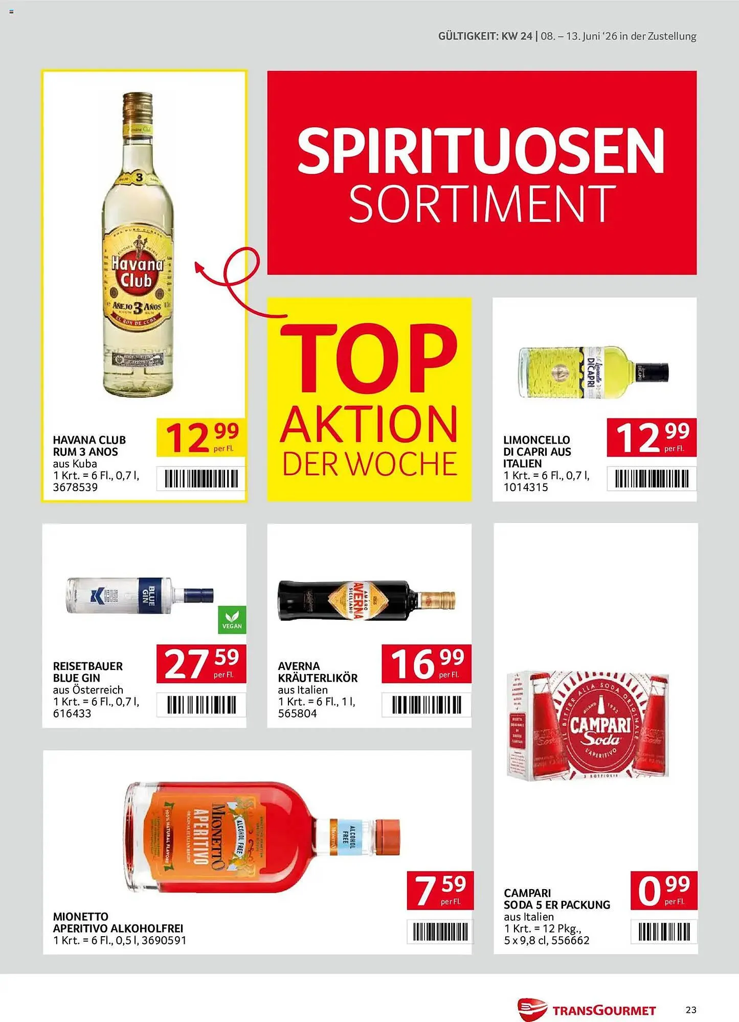 Transgourmet Flugblatt von 8. Juni bis 13. Juni 2026 - Flugblätt seite 23